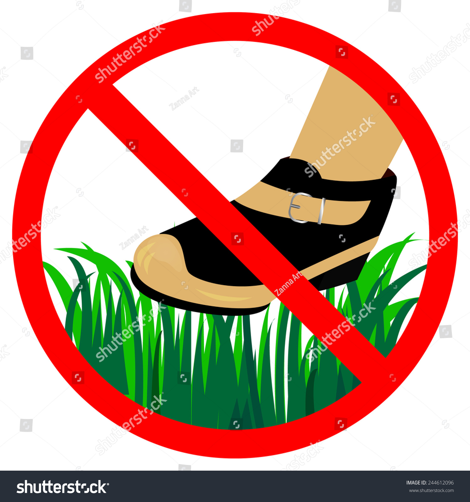 Do Not Step On Grass Sign Stock Vector (2018) 244612096 - Shutterstock