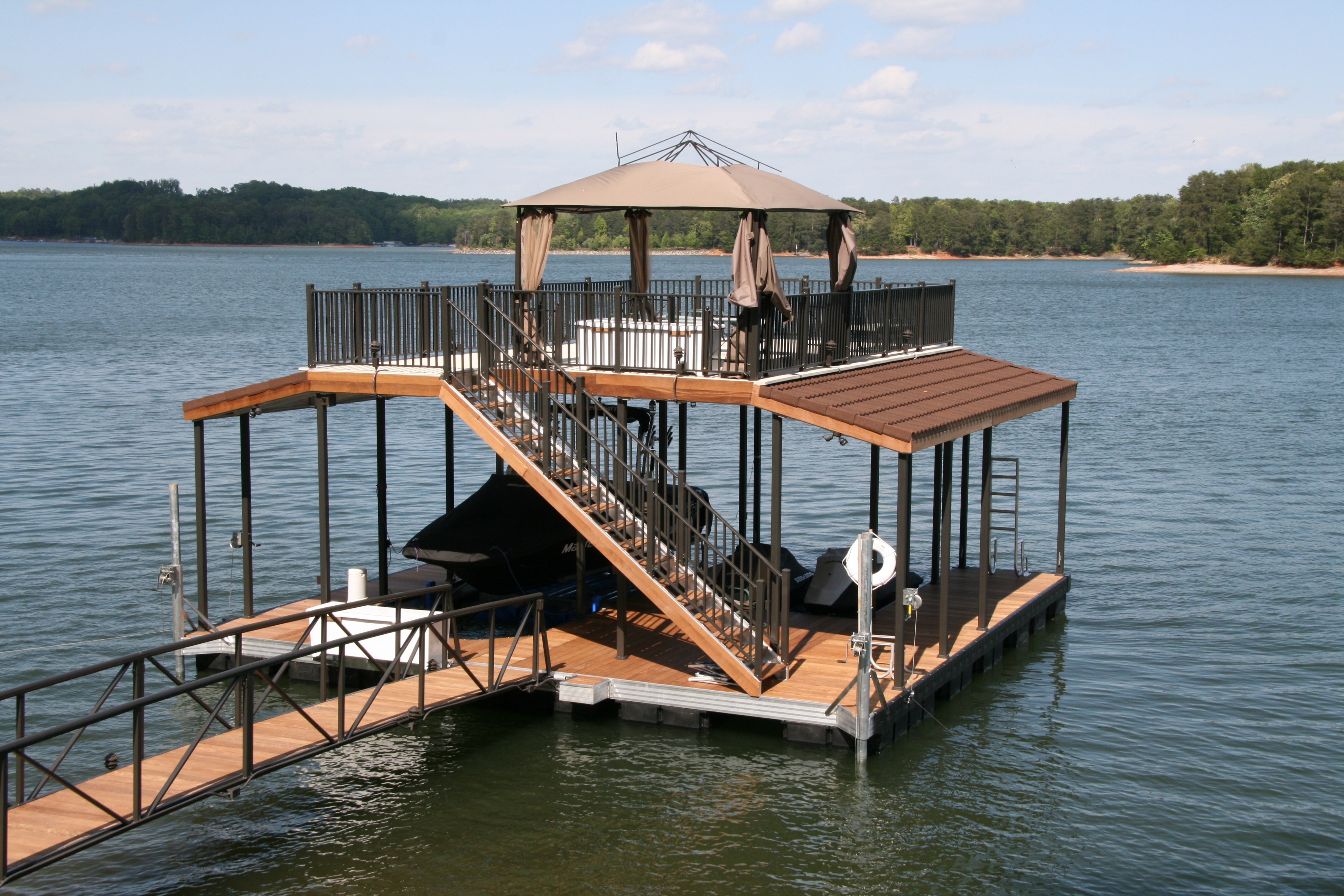 First Wahoo Dock with Stone Coated Roof Lake Lanier