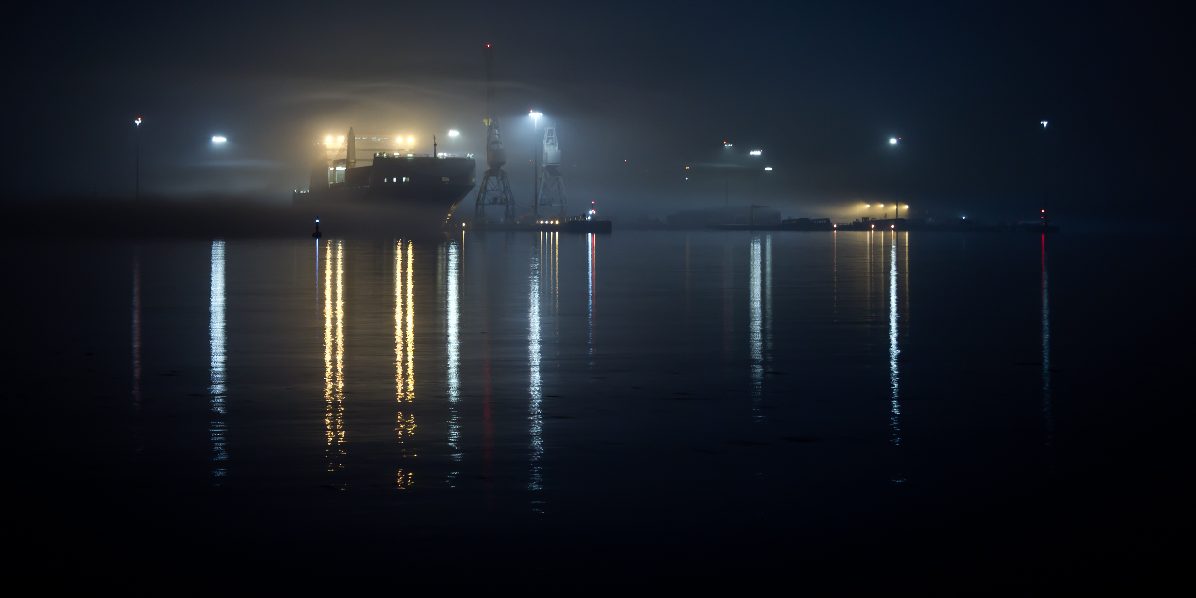 Docks at night photo