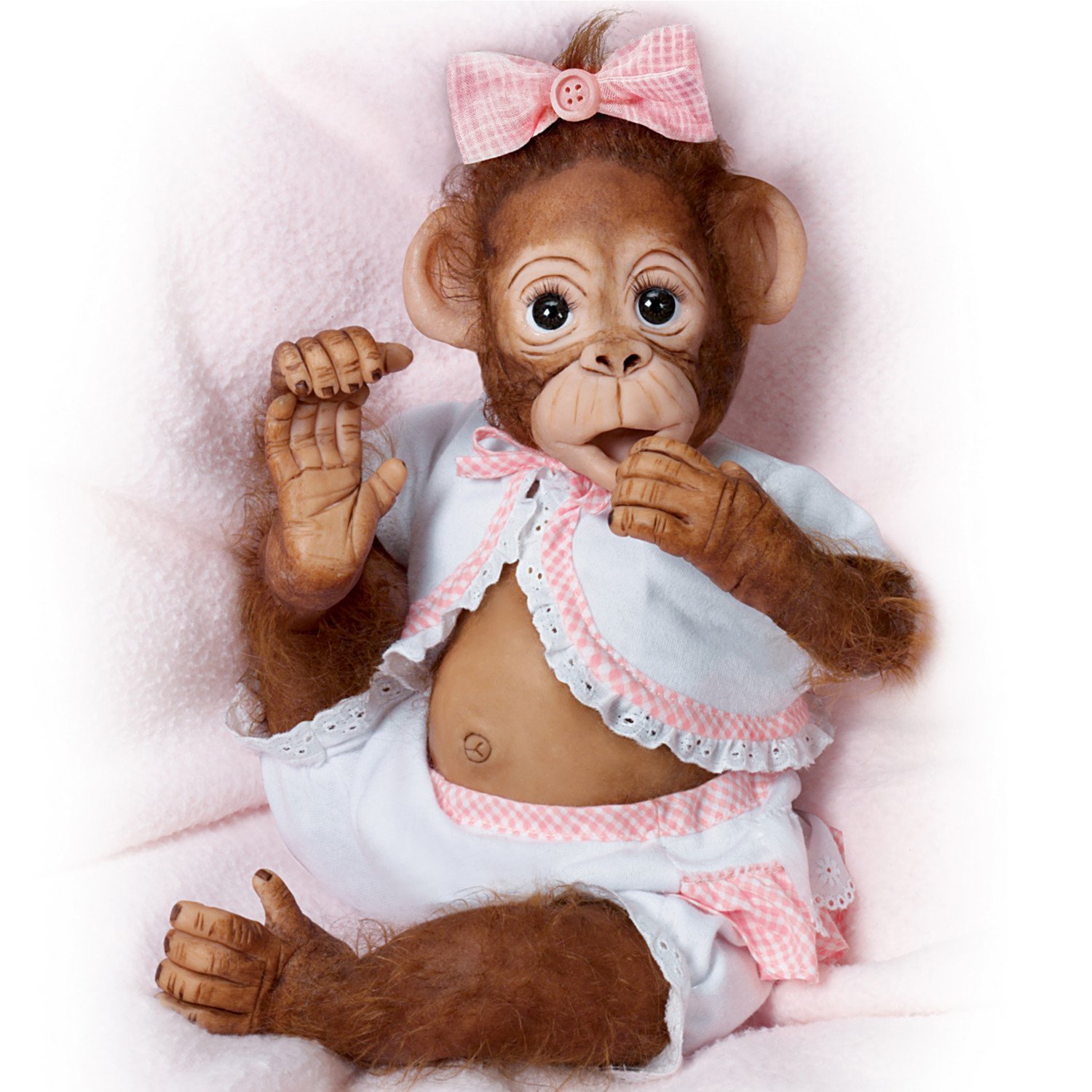 Amazon.com: Cindy Sales' Poseable Baby Monkey Doll: Cute As A Button ...