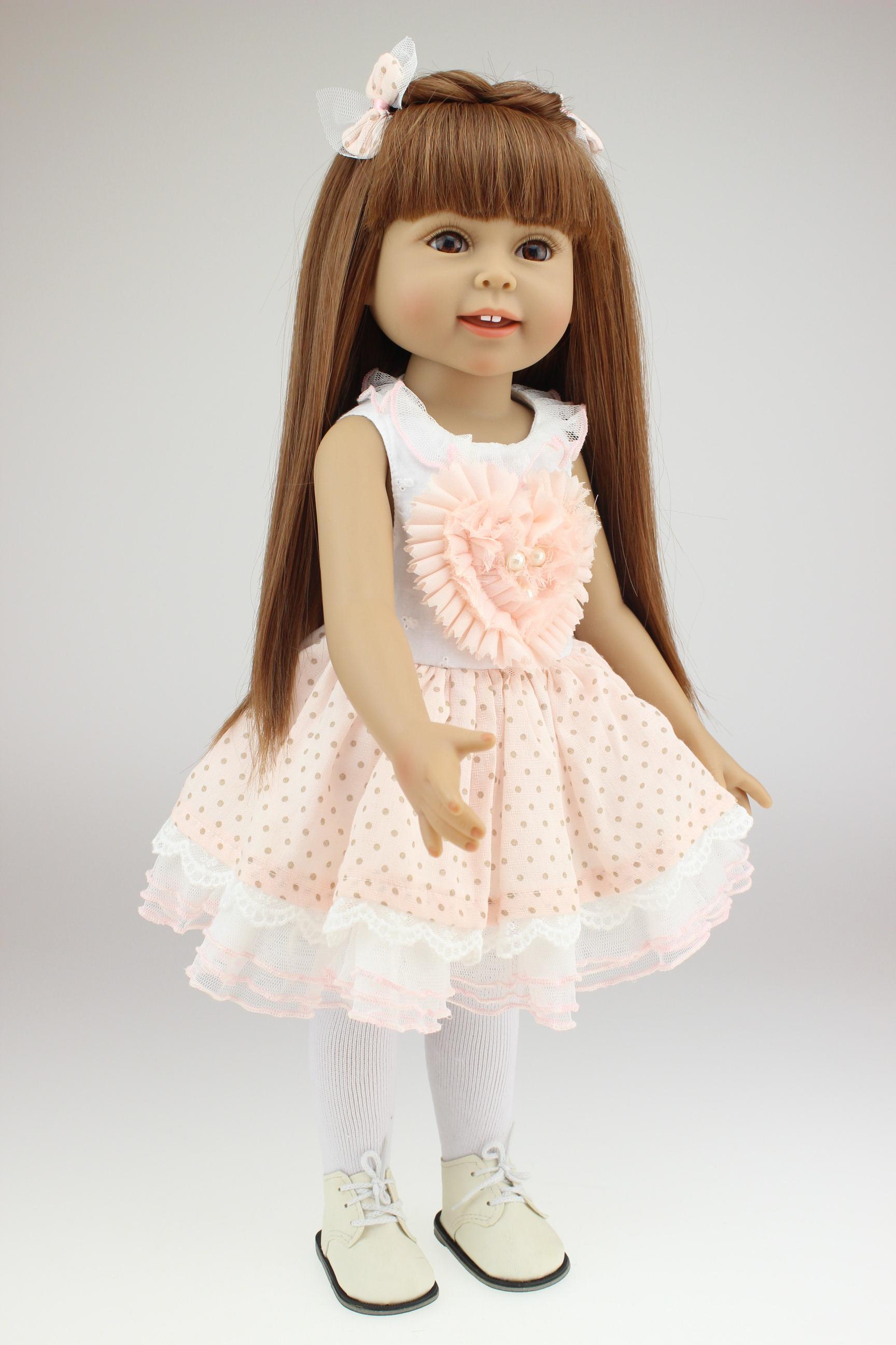 18inch 45cm Girl Toy Doll Lifelike Movable Full Vinyl Body Smile ...