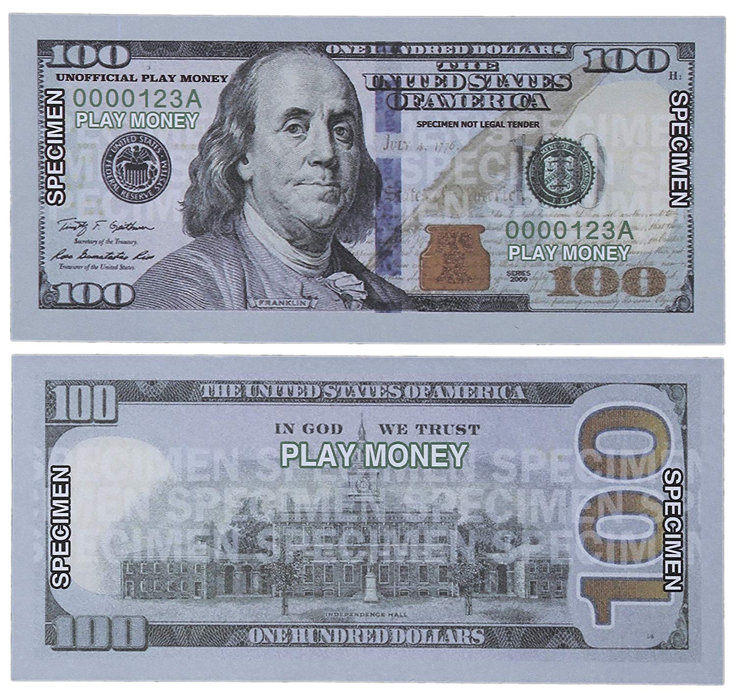 Amazon.com: Paper Playing Money - $100 One Hundred Dollar Bills ...