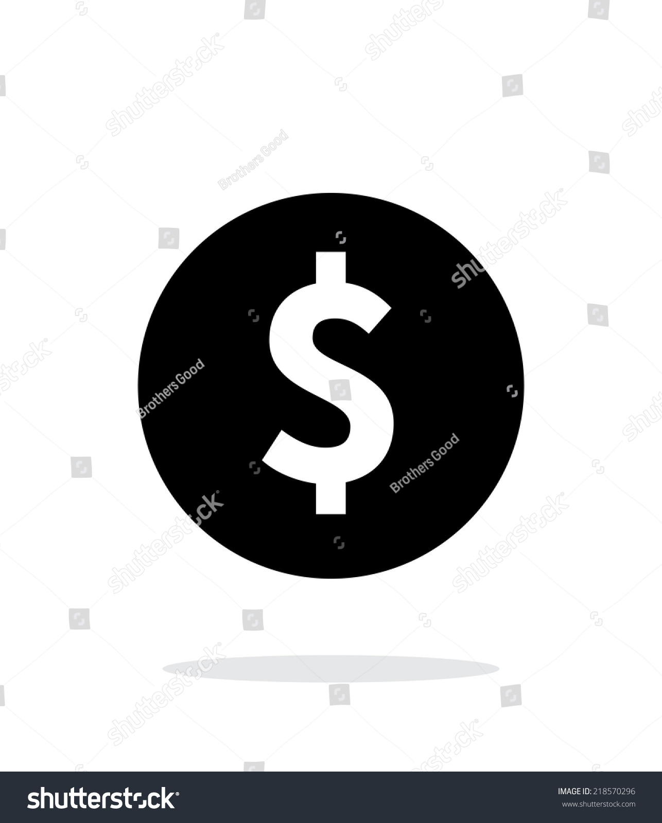 Coin Dollar Sign Simple Icon On Stock Photo (Photo, Vector ...