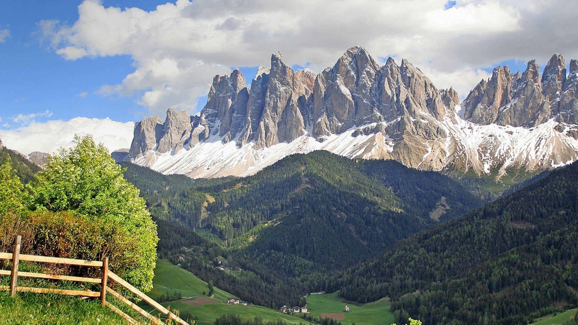 Mountains: Village Landscape Europe Dolomites Alps Magnificent ...