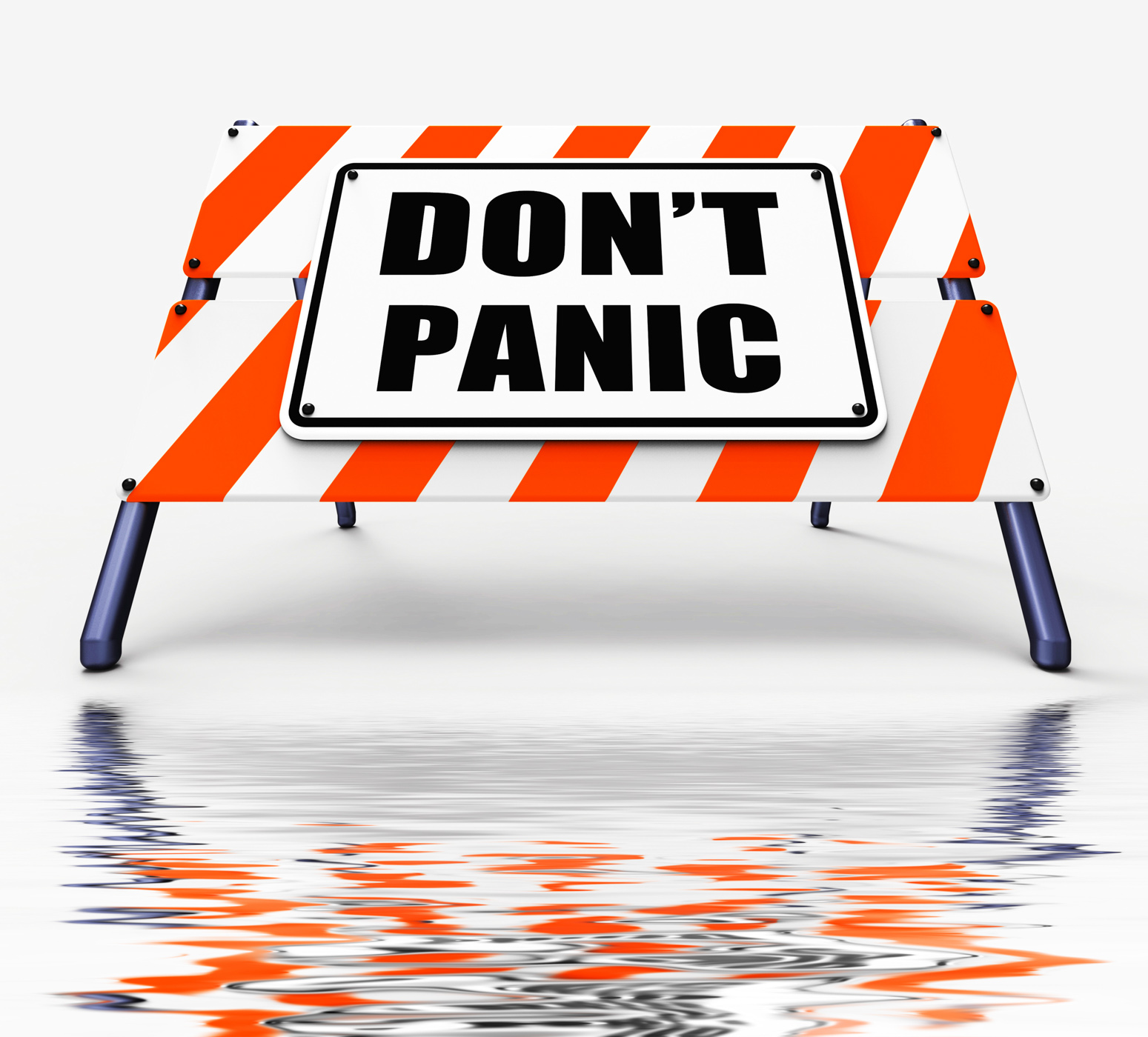 Dont panic sign displays relaxing and avoid panicking photo