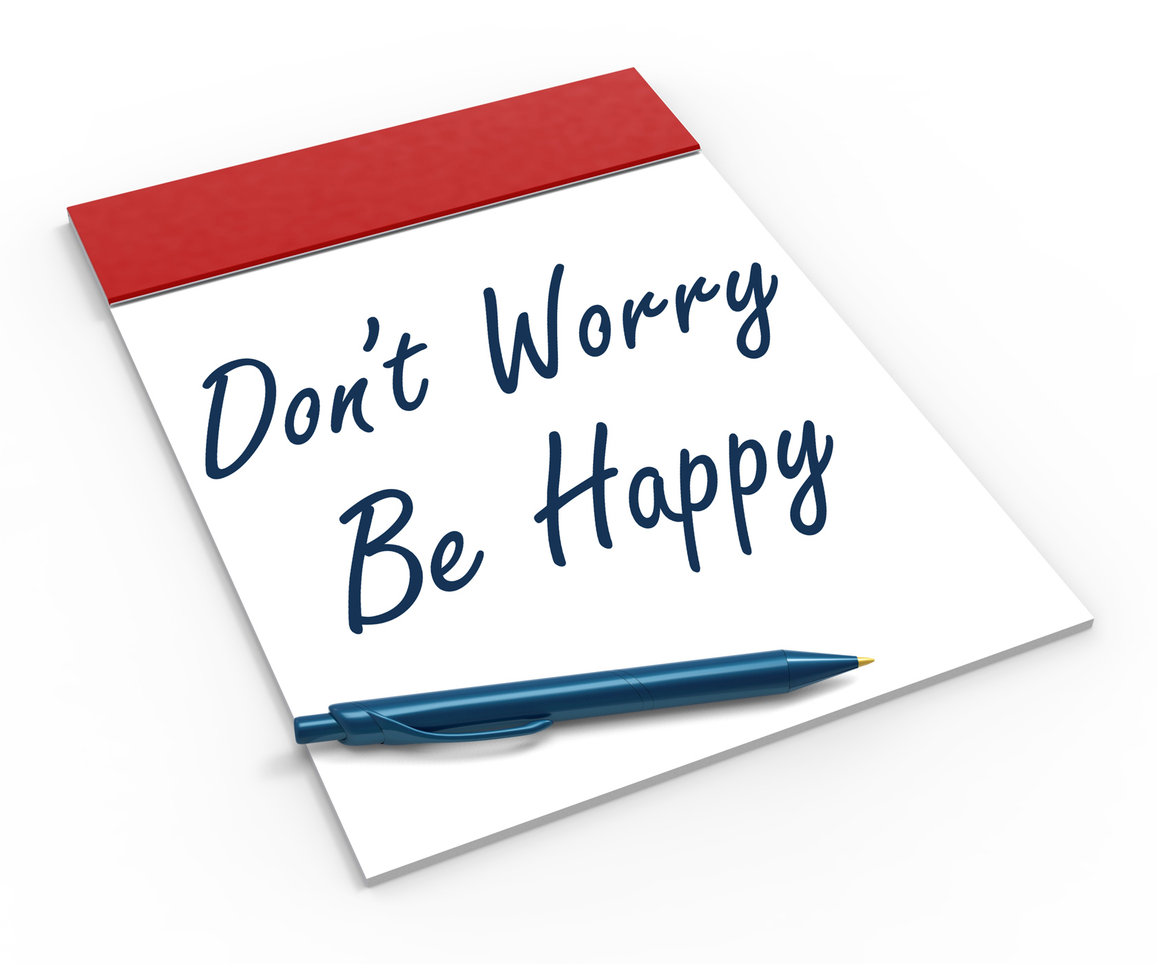 Dont worry be happy notebook shows relaxation and happiness photo