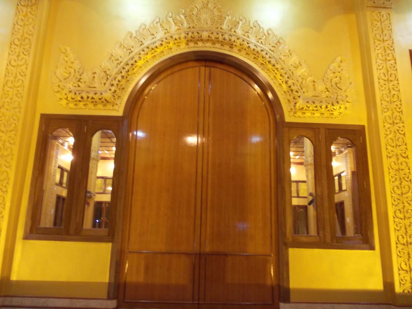 Door, Designed, Golden, Temple, Wood, HQ Photo