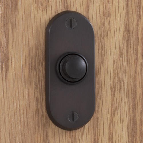 Simple Oval Brass Doorbell - Hardware