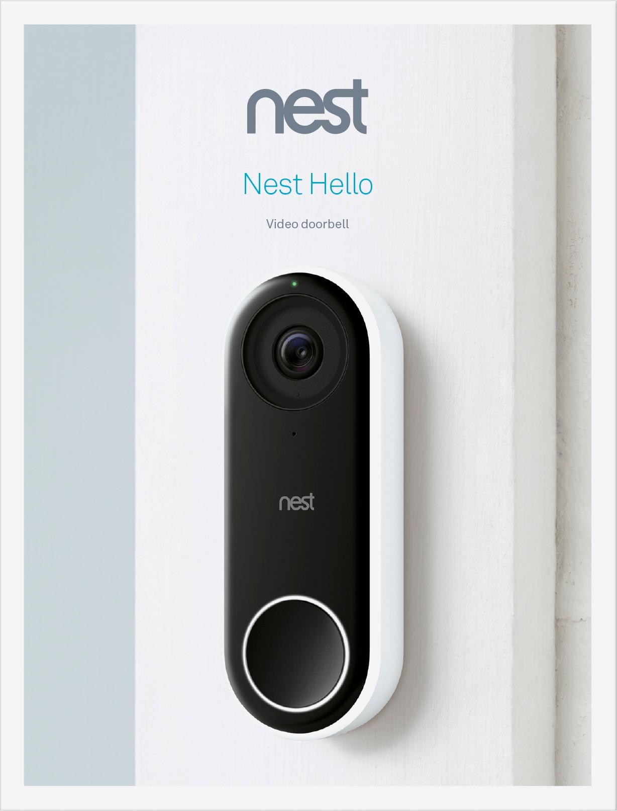 Nest Hello Smart Wi-Fi Video Doorbell Black NC5100US - Best Buy