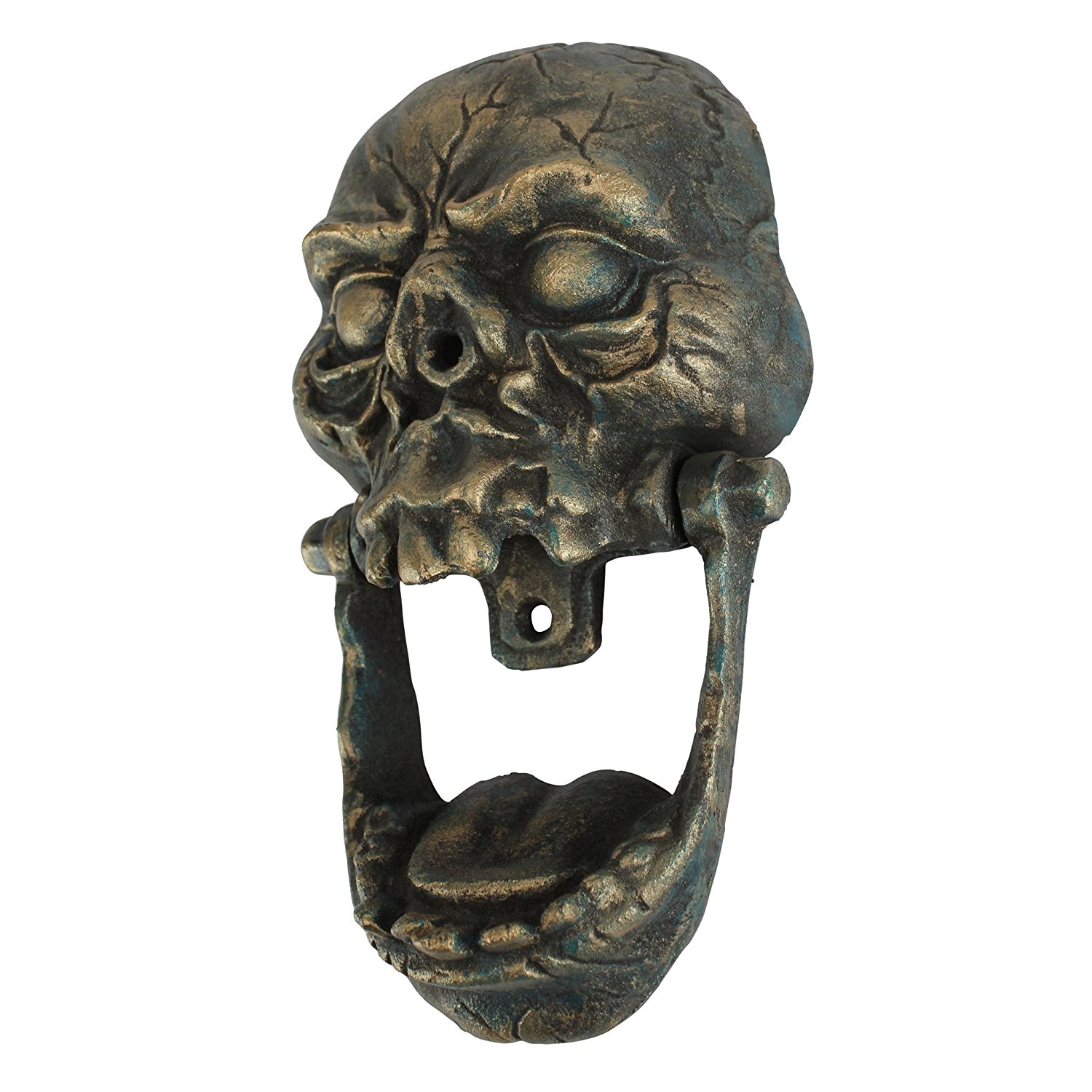Amazon.com: Design Toscano Knock-Jaw Skull Cast Iron Door Knocker ...