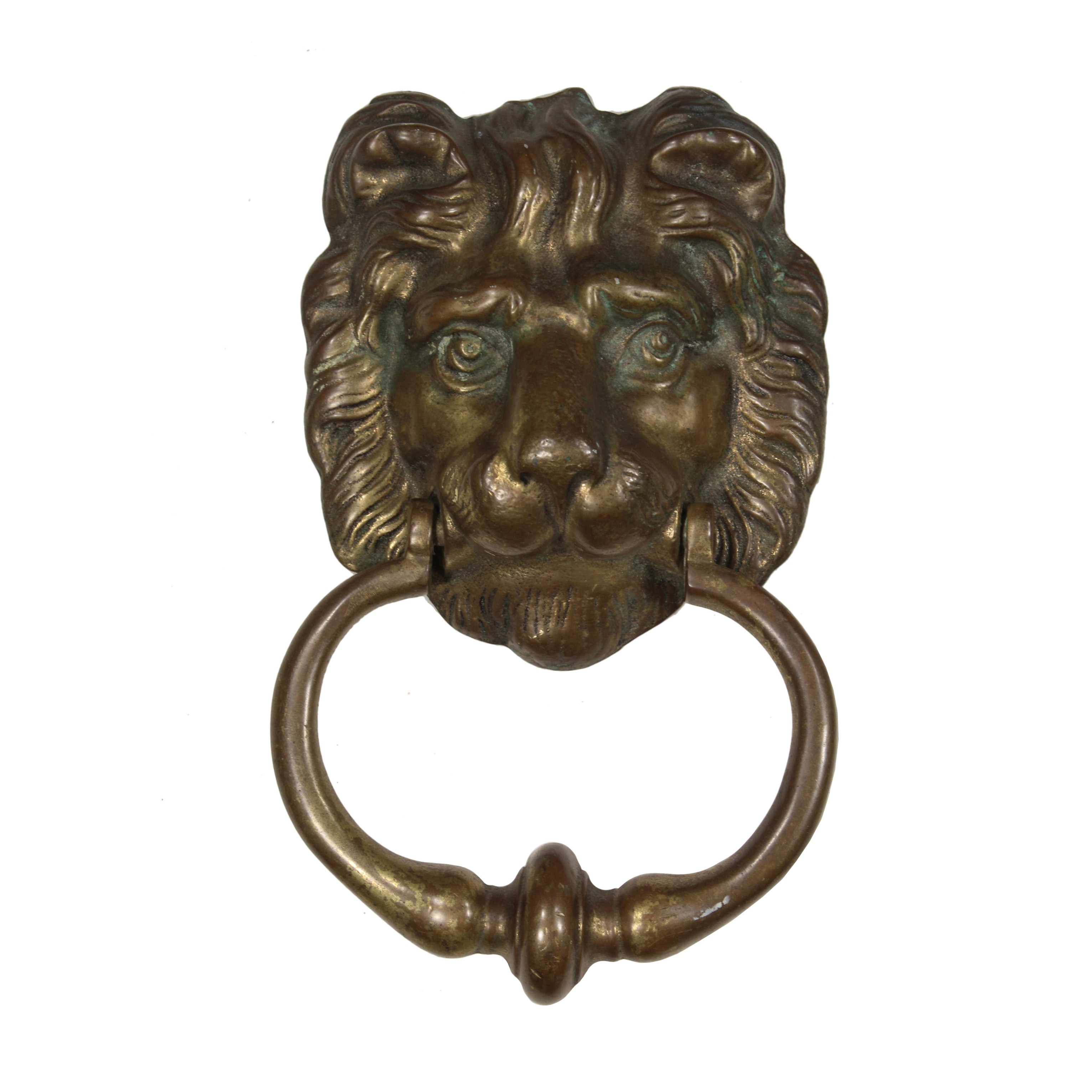 Substantial Antique Brass Lion Door Knocker, C. 1900 - Preservation ...