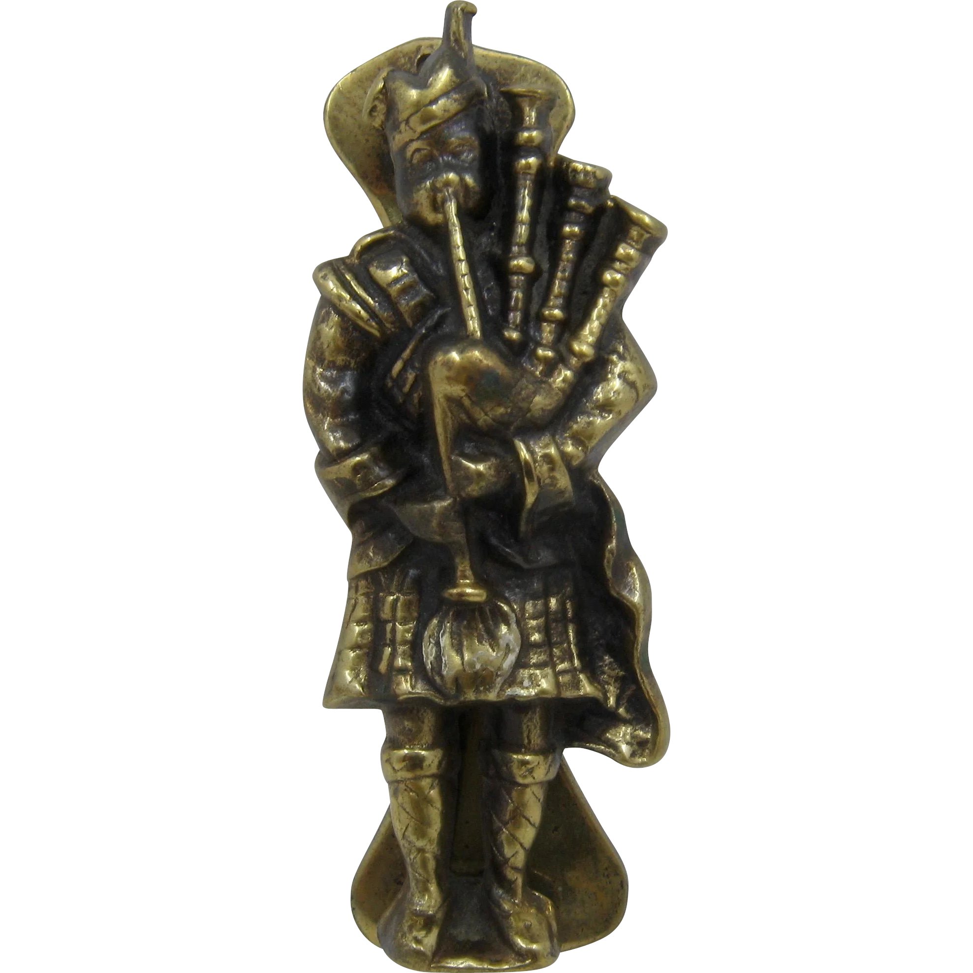 Vintage Brass Scotsman w/ Bagpipes Doorknocker : Mendocino Vintage ...