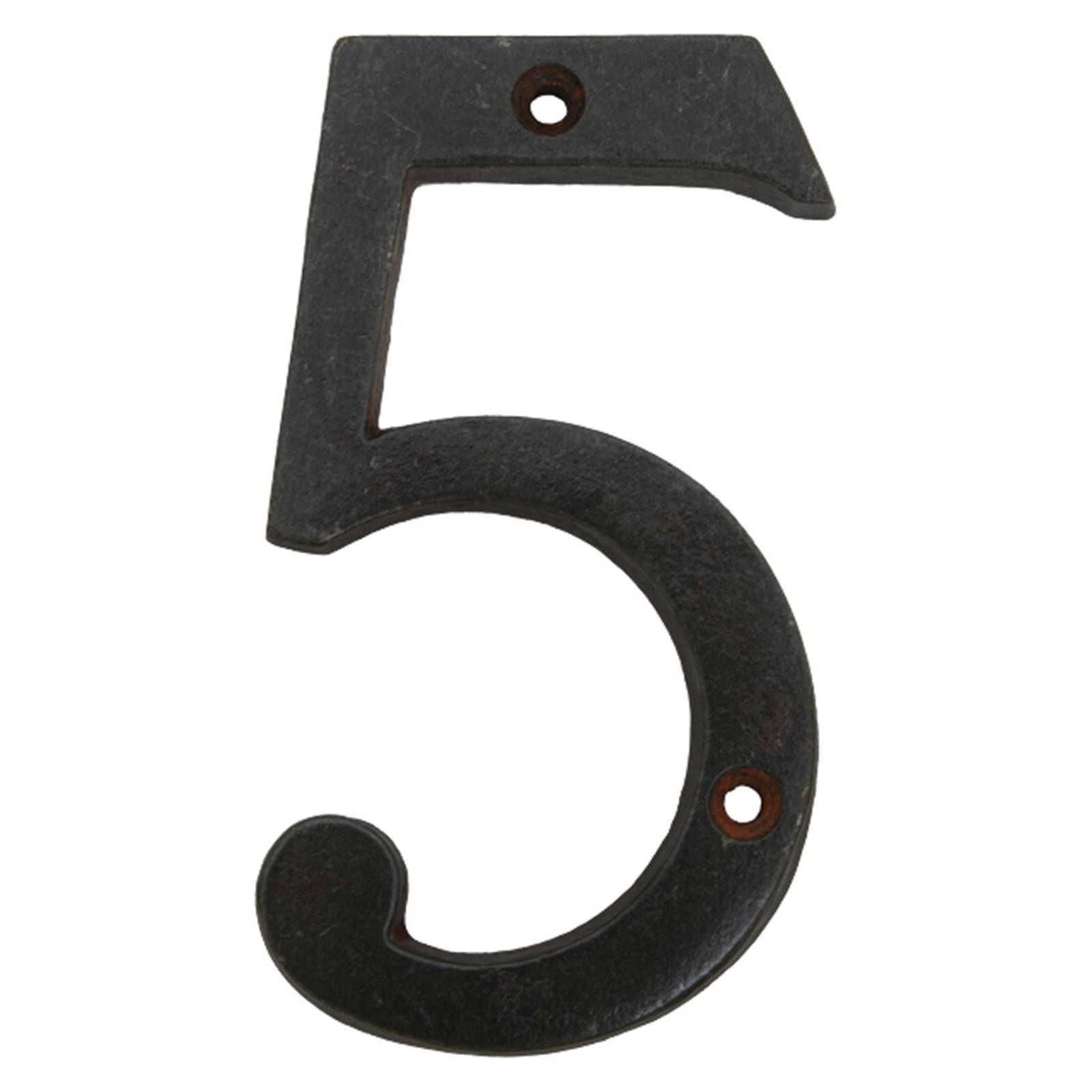 Antique black iron house number 5 house home luxury-pure Shop Door ...