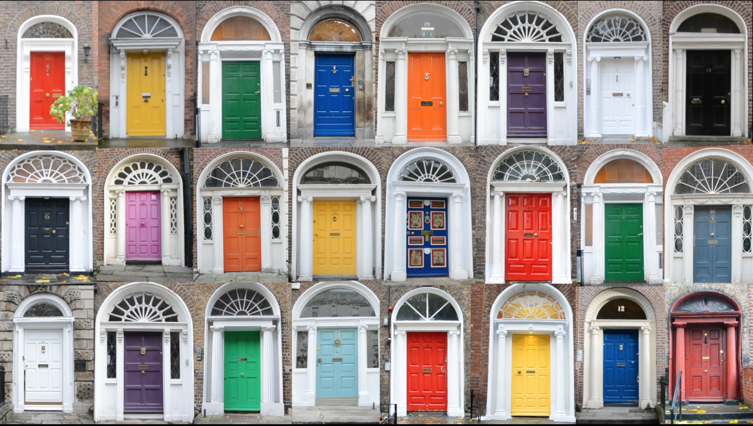 Двери куч. Дверь Дублин. Много дверей. Разноцветные двери в Ирландии. Разноцветные двери.