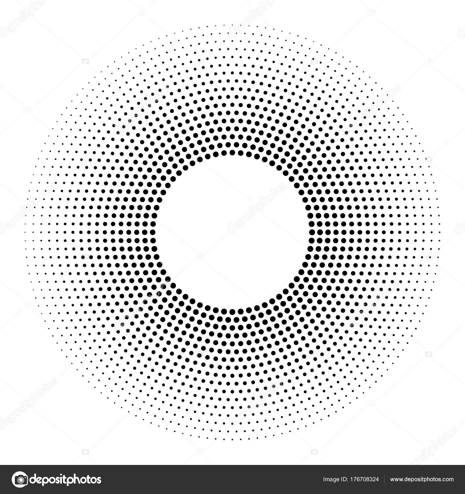 Halftone dotted background circularly distributed. Halftone effect ...