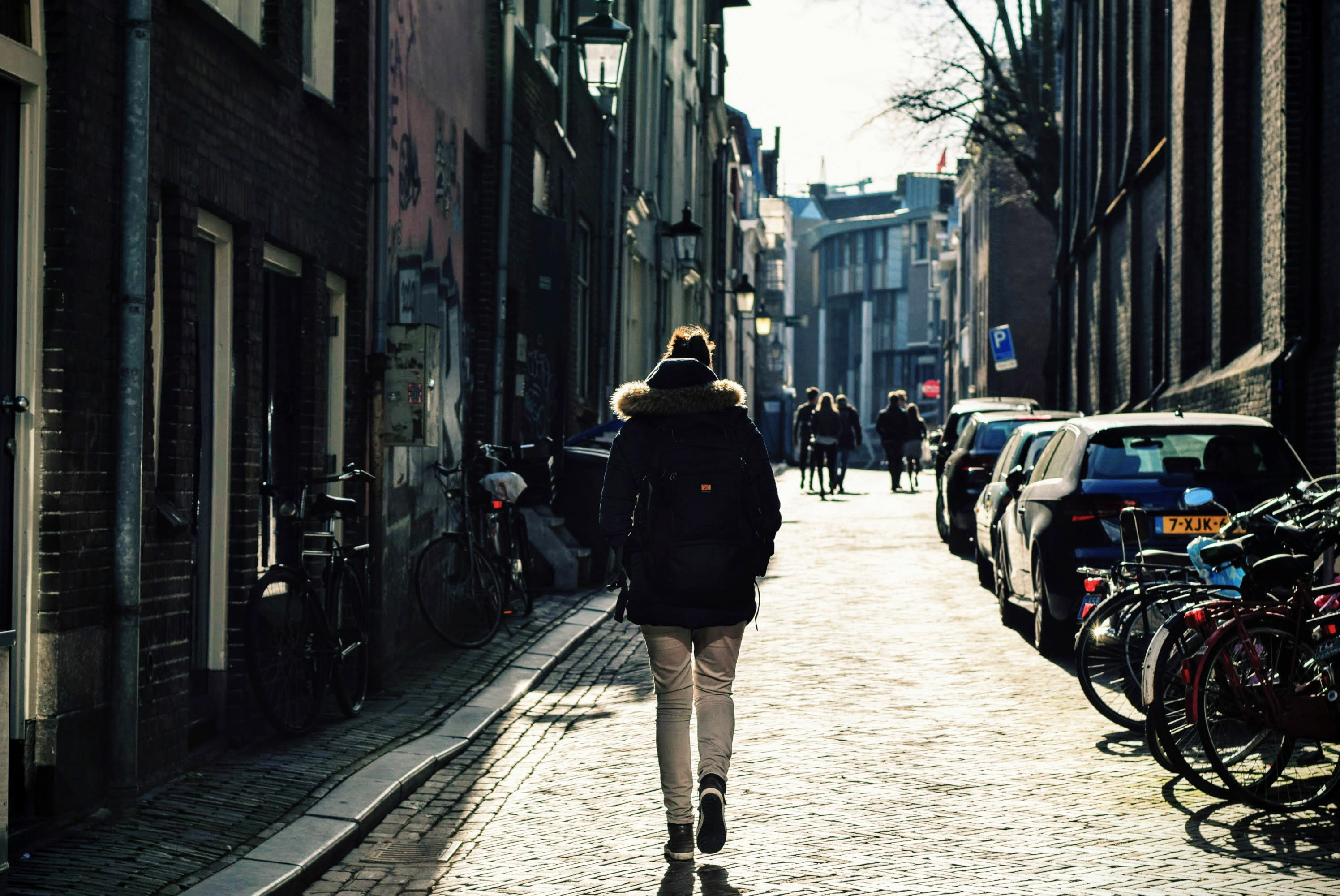 Person walking down the streets of Utrecht, Netherlands image - Free ...