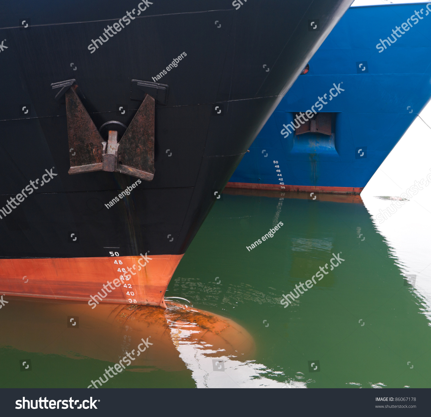 Bow Two Ships Draft Scale Numbering Stock Photo 86067178 - Shutterstock
