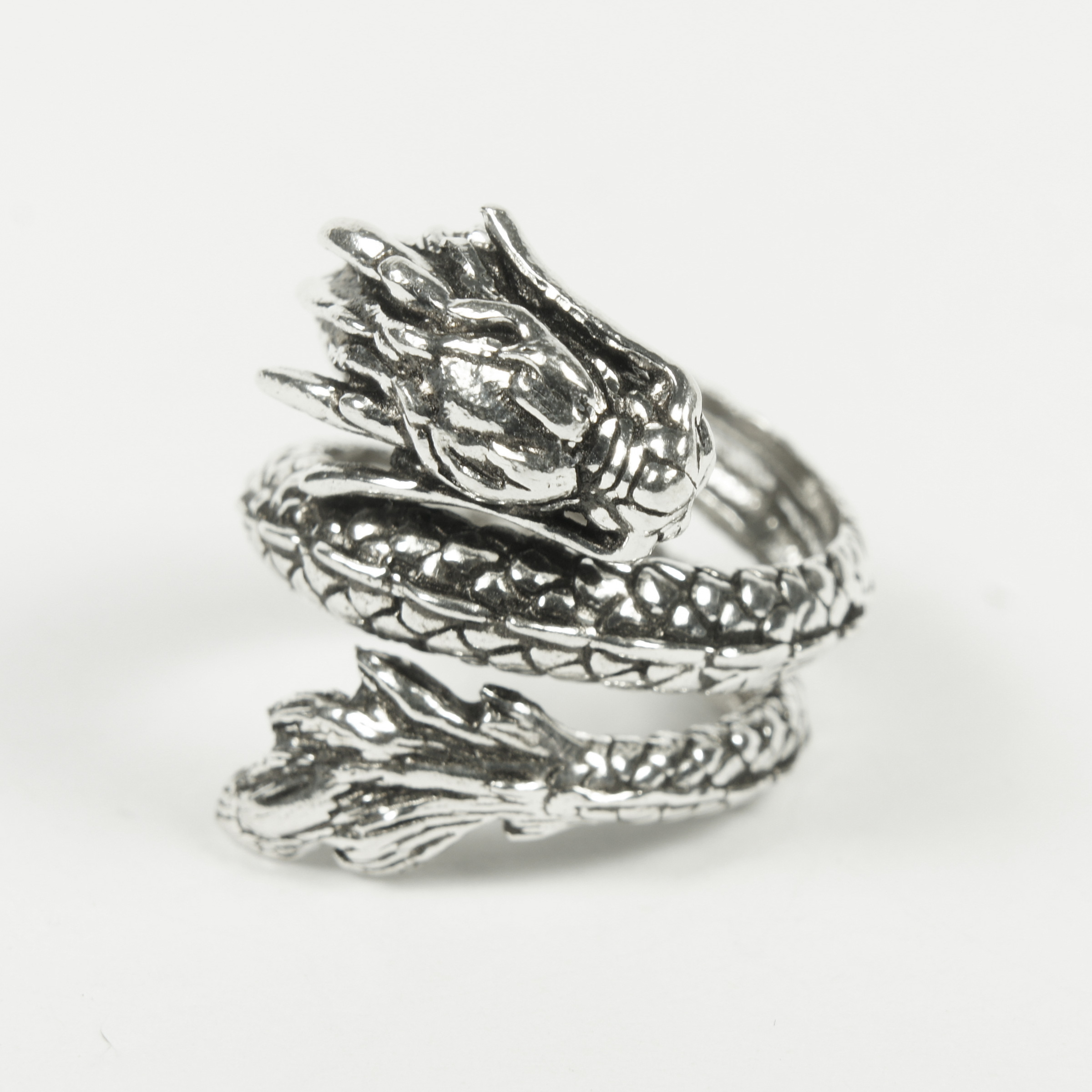 Sterling Silver Wrap Around Dragon Ring | Silverlust Fine Jewelry