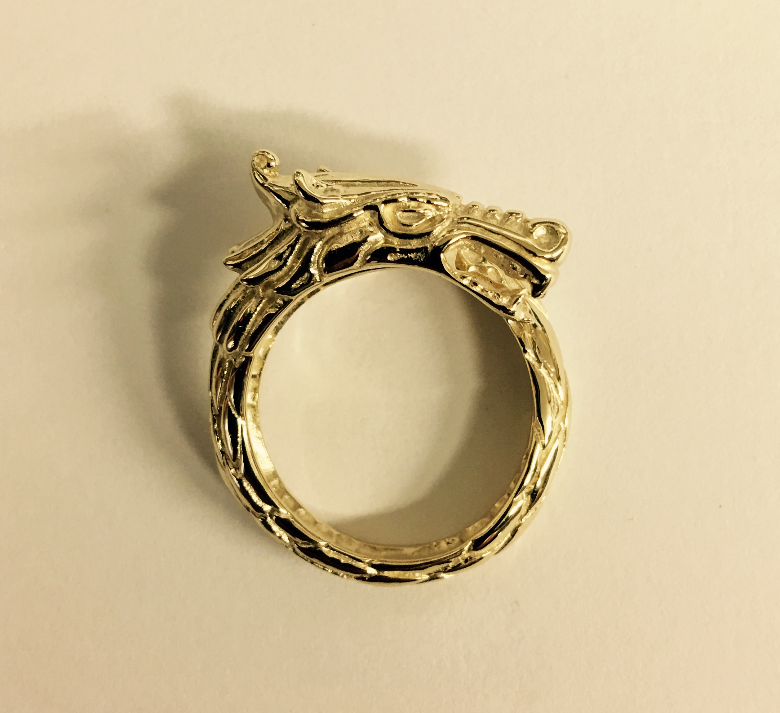 Gold Dragon Ring - Handmade Celtic Jewelry