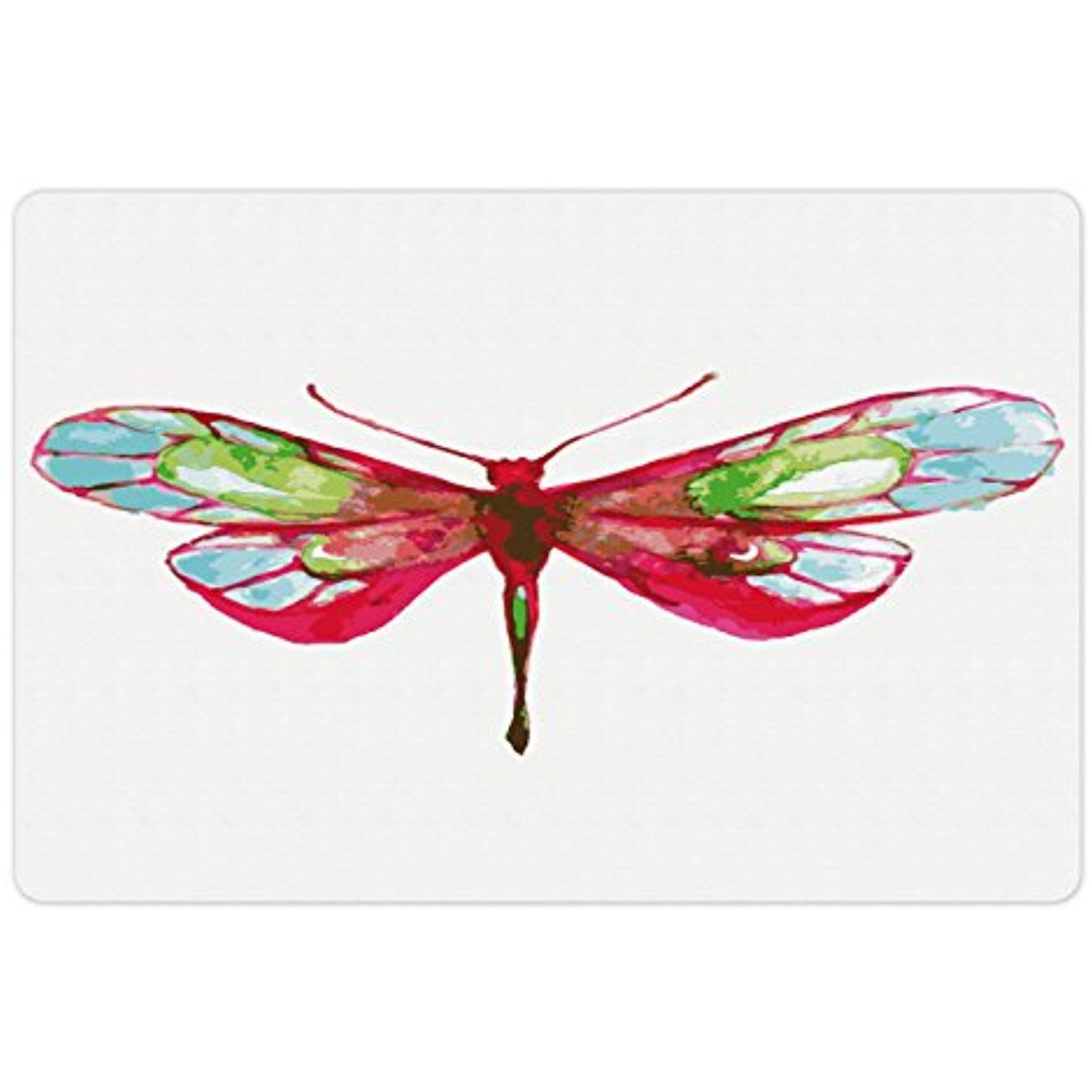 Dragonfly Pet Mats for Food and Water by Ambesonne, Vivid Spring ...