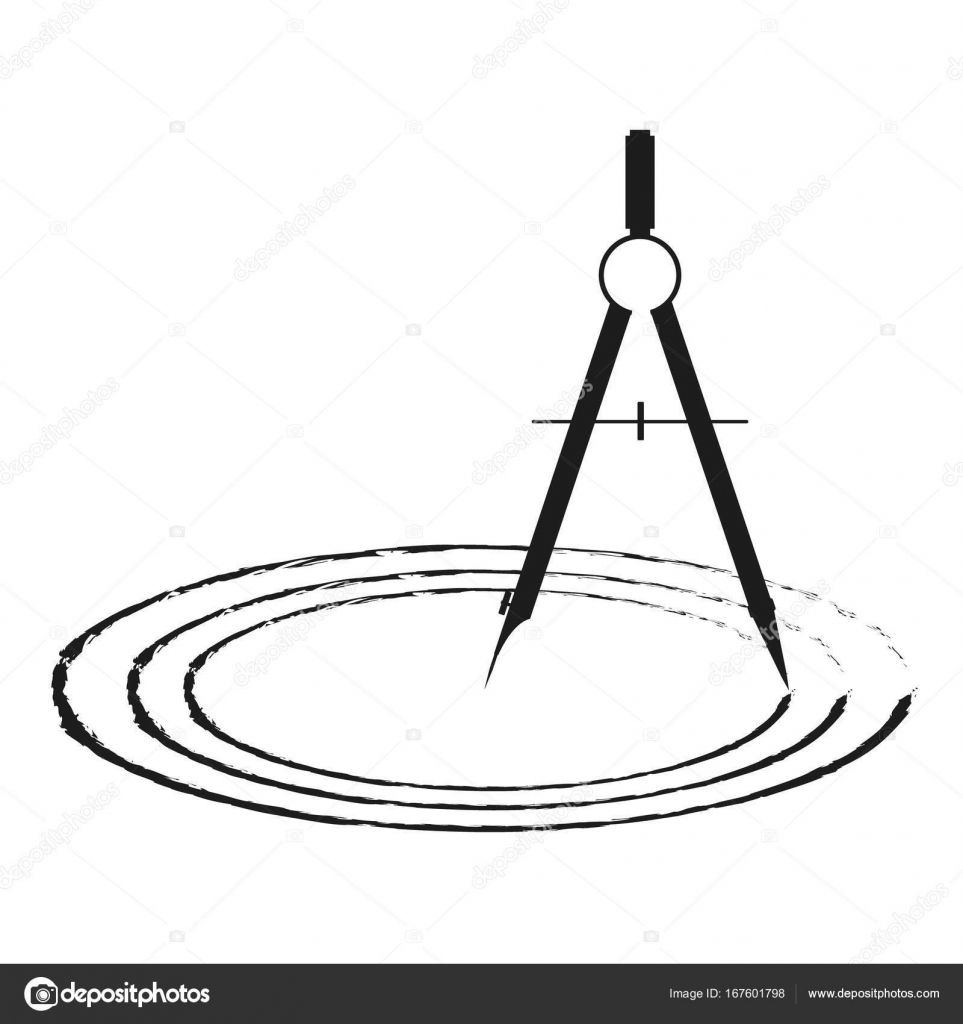 Drawing compasses and drawn circles — Stock Vector © john1279 #167601798