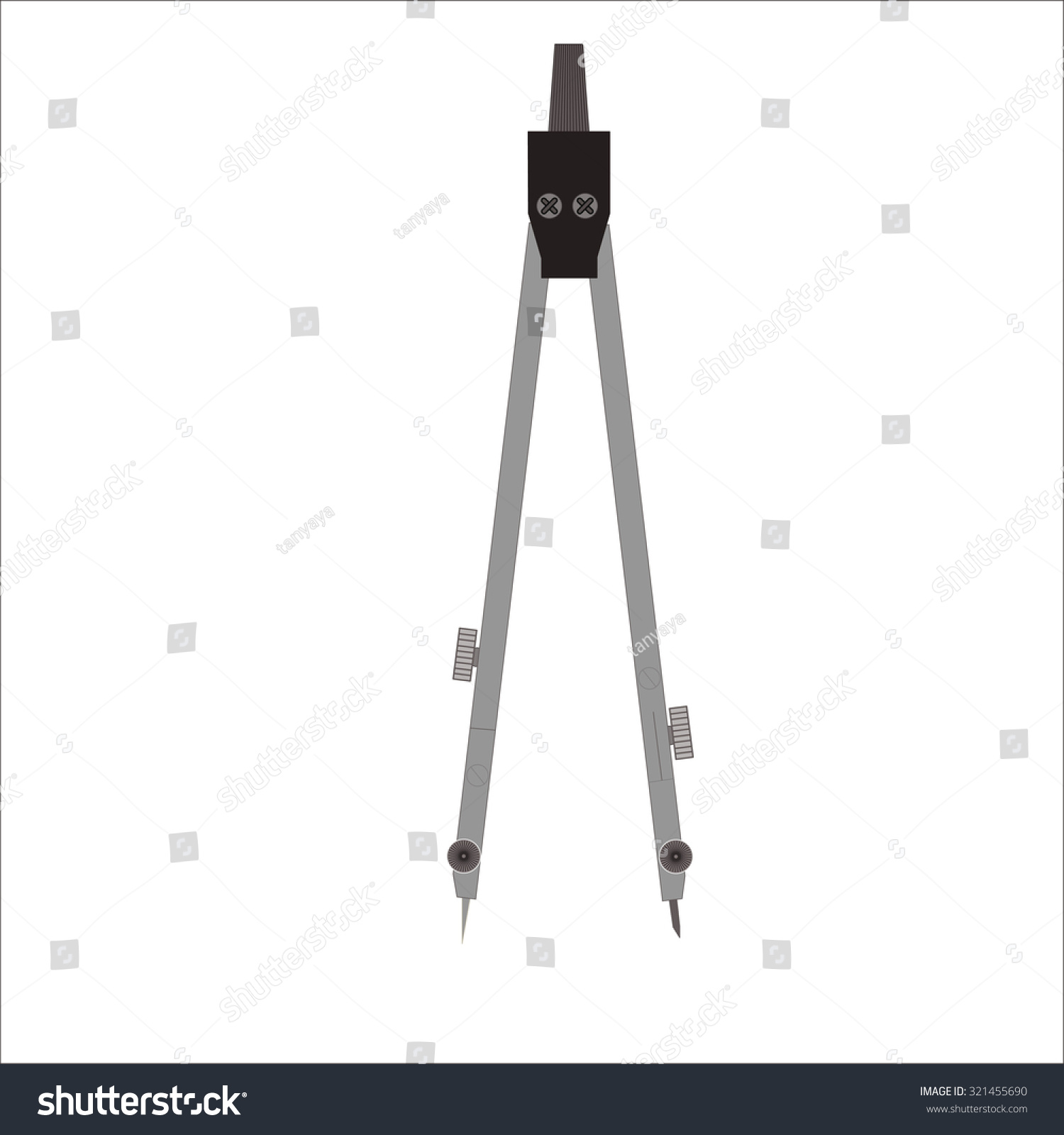 Compasses Tool Drawing On White Background Stock Vector HD (Royalty ...