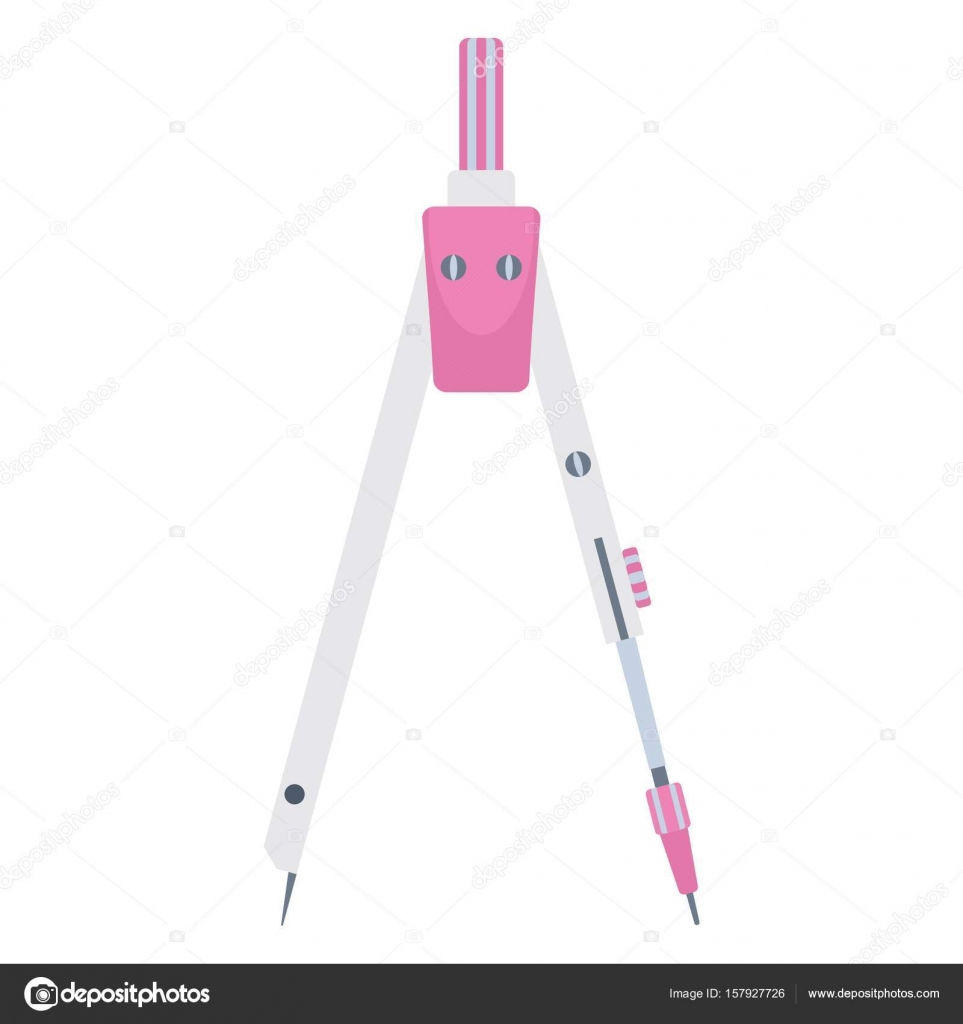 pink pair of compasses — Stock Vector © quarta #157927726