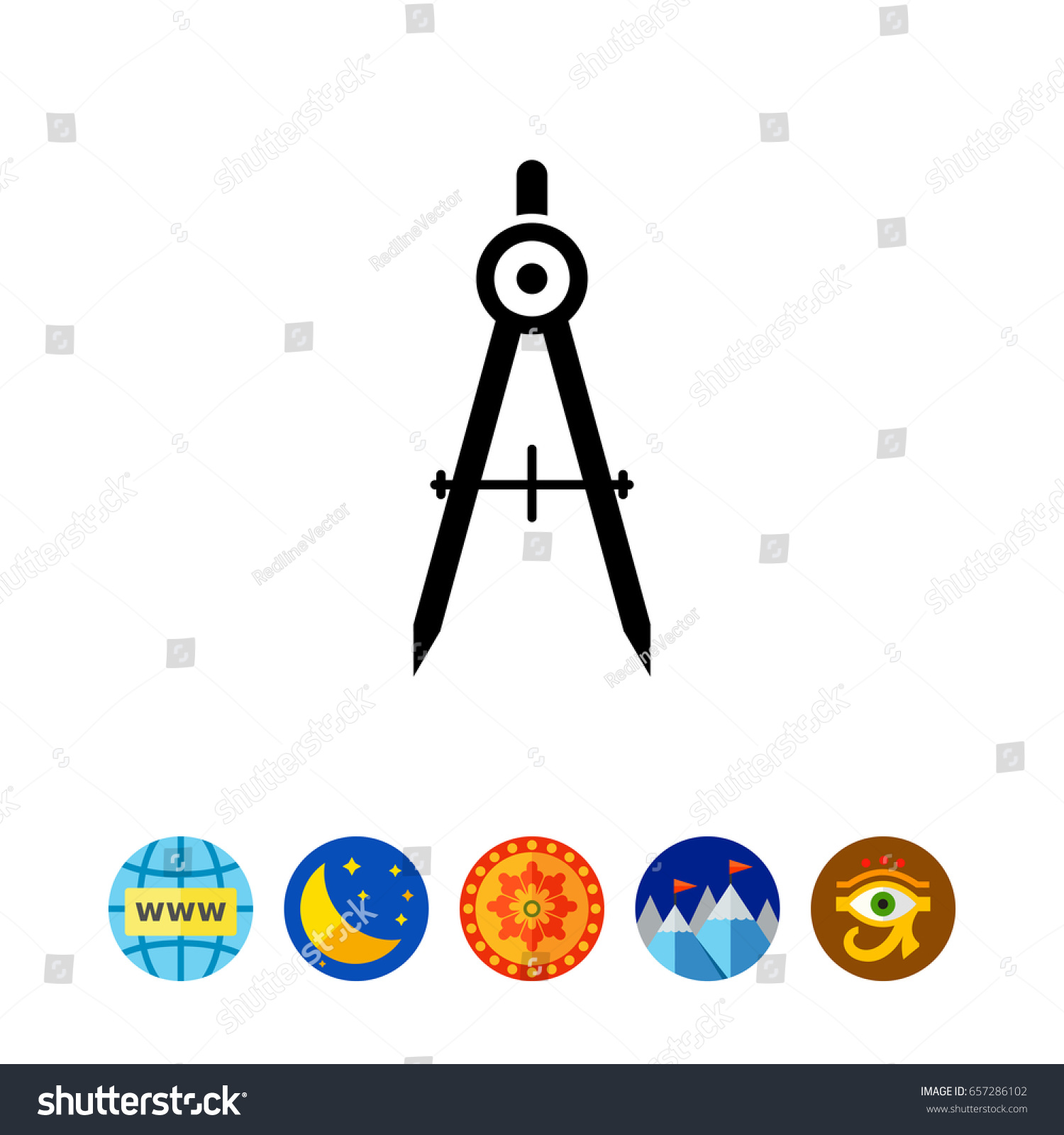 Drawing Compasses Stock Vector 657286102 - Shutterstock