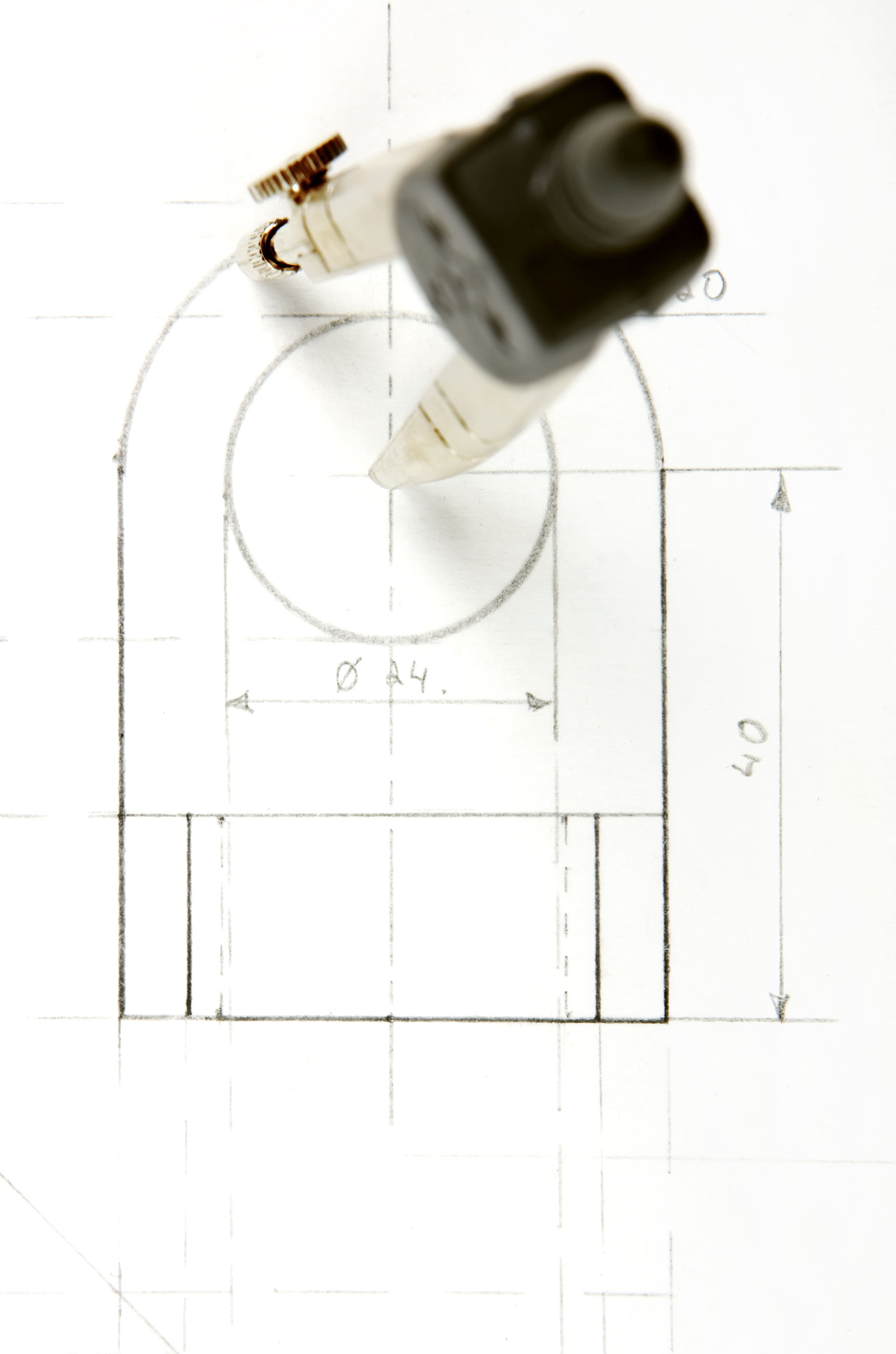 Drawing Compasses, Paper, White, Table, Sketch, HQ Photo