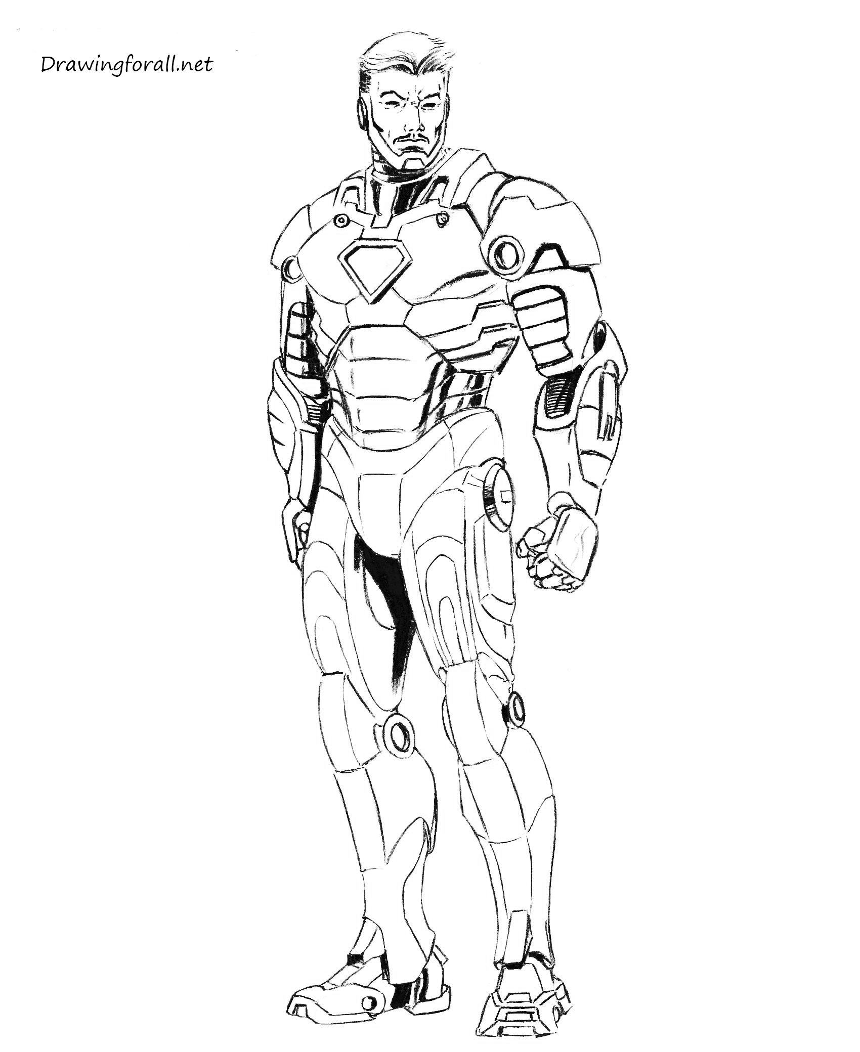 How to draw Iron Man step by step | DrawingForAll.net