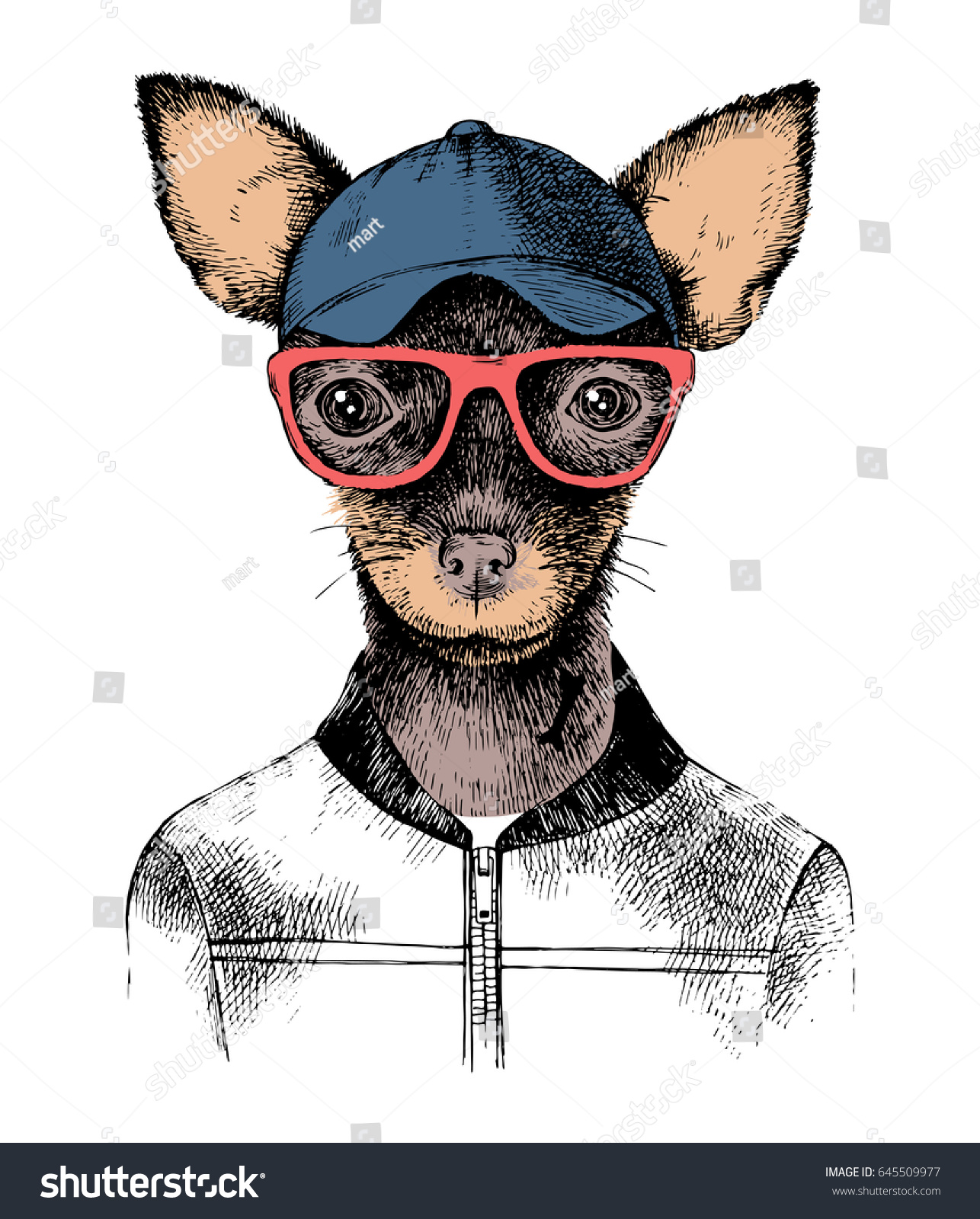 Hand Drawn Toy Terrier Hipster Vector Stock Vector 645509977 ...