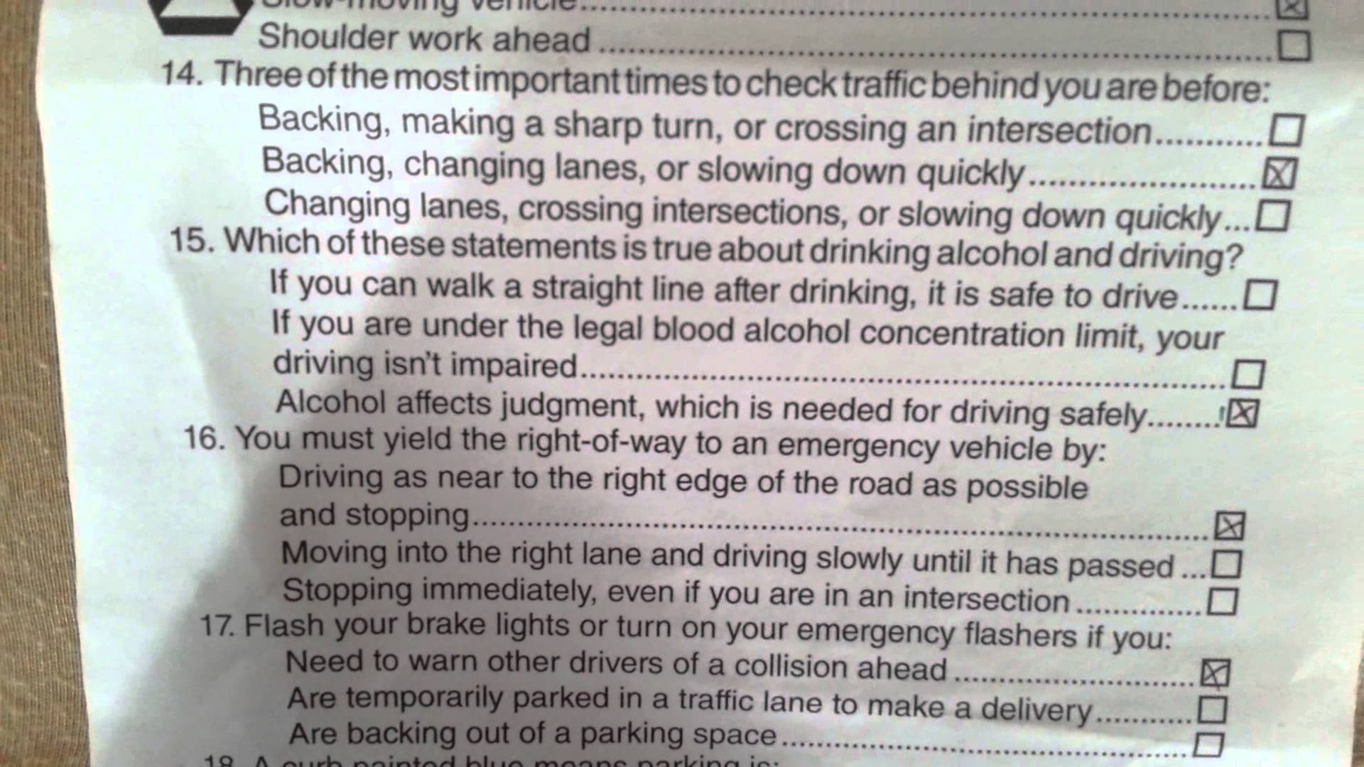 CAlifornia written driving test August 2, 2013 - YouTube