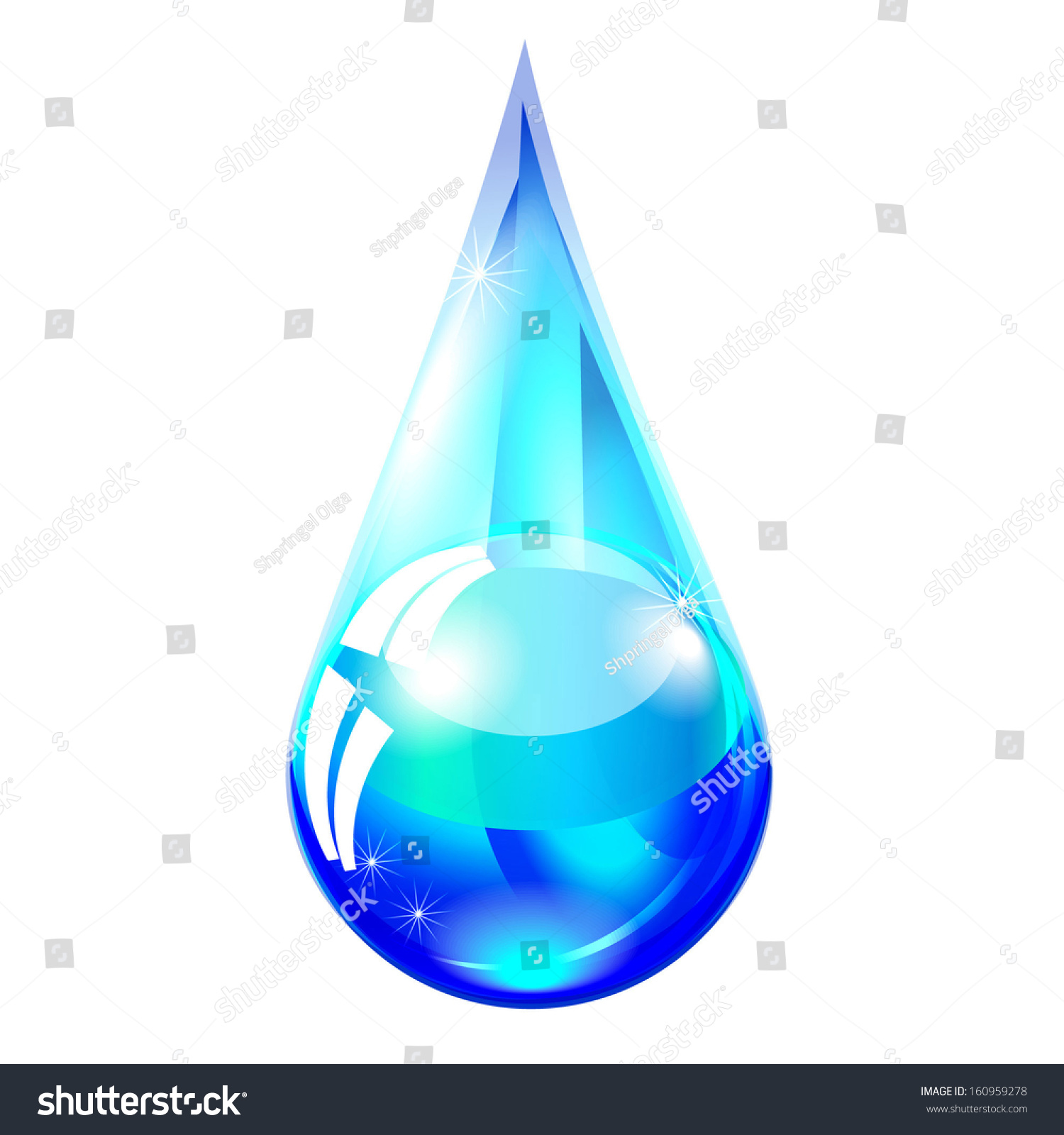 Blue Drop Water Isolated On White Stock Illustration 160959278 ...