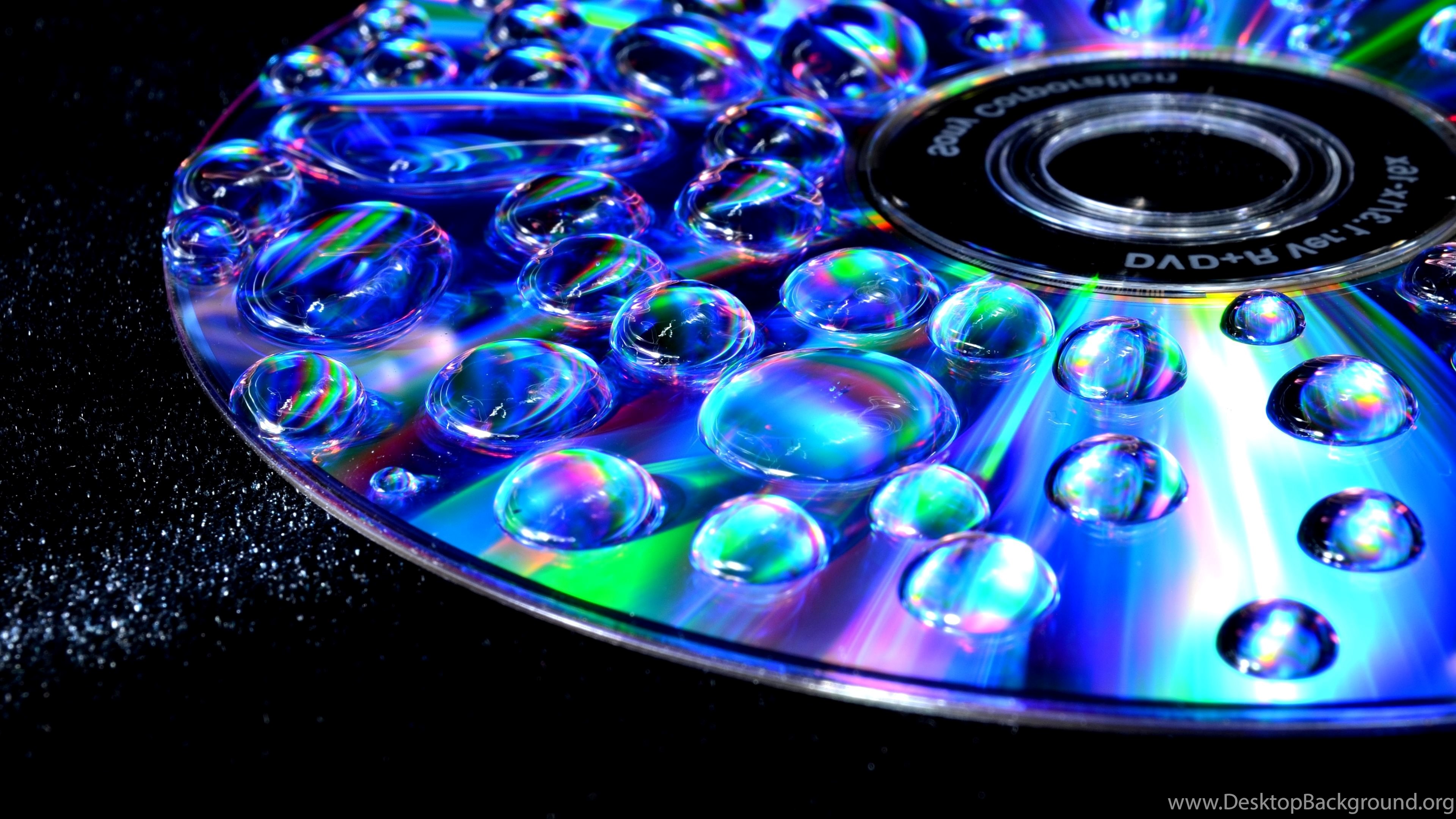 Water Drops On A CD HD Wallpapers. 4K Wallpapers Desktop Background