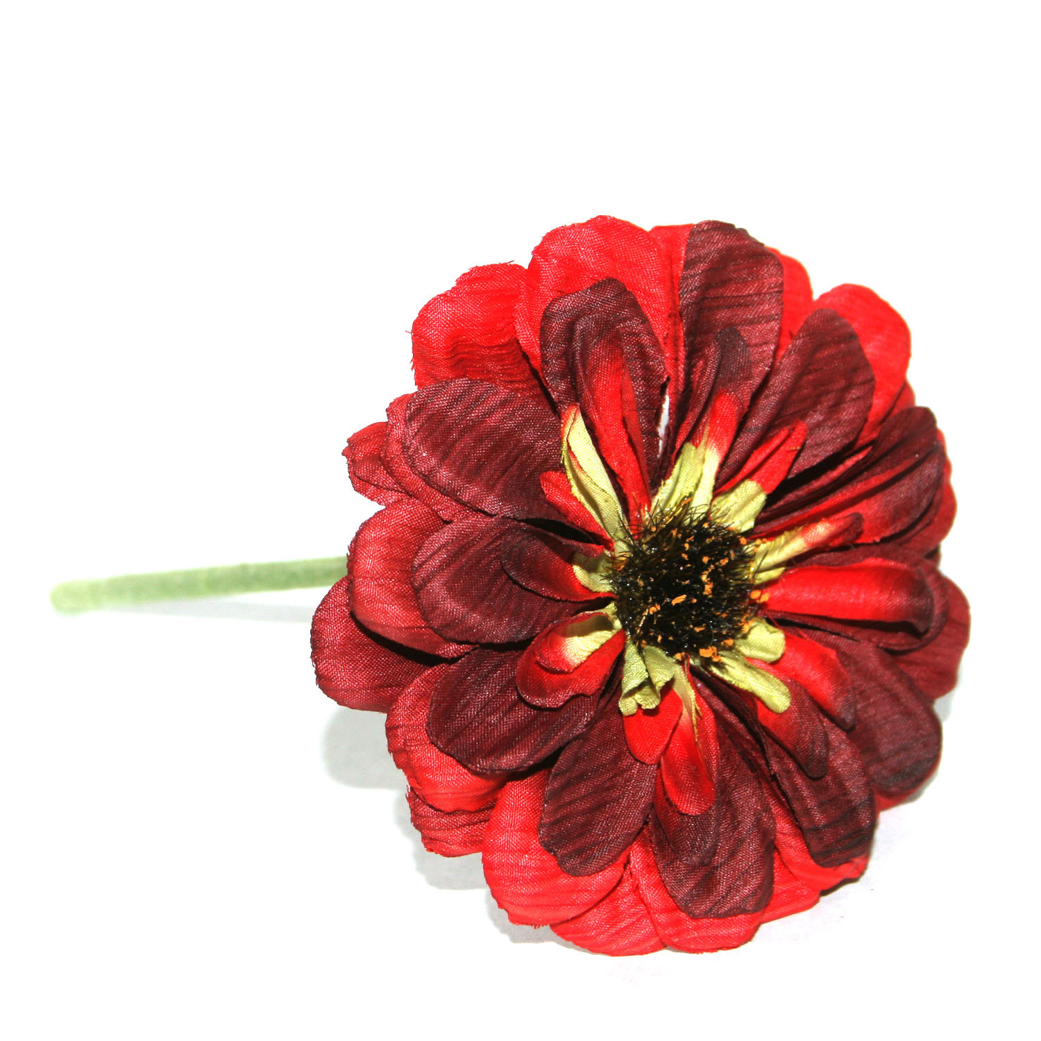 Red Burgundy Dry Look Zinnia Pick- Artificial Flowers, Silk Flowers ...