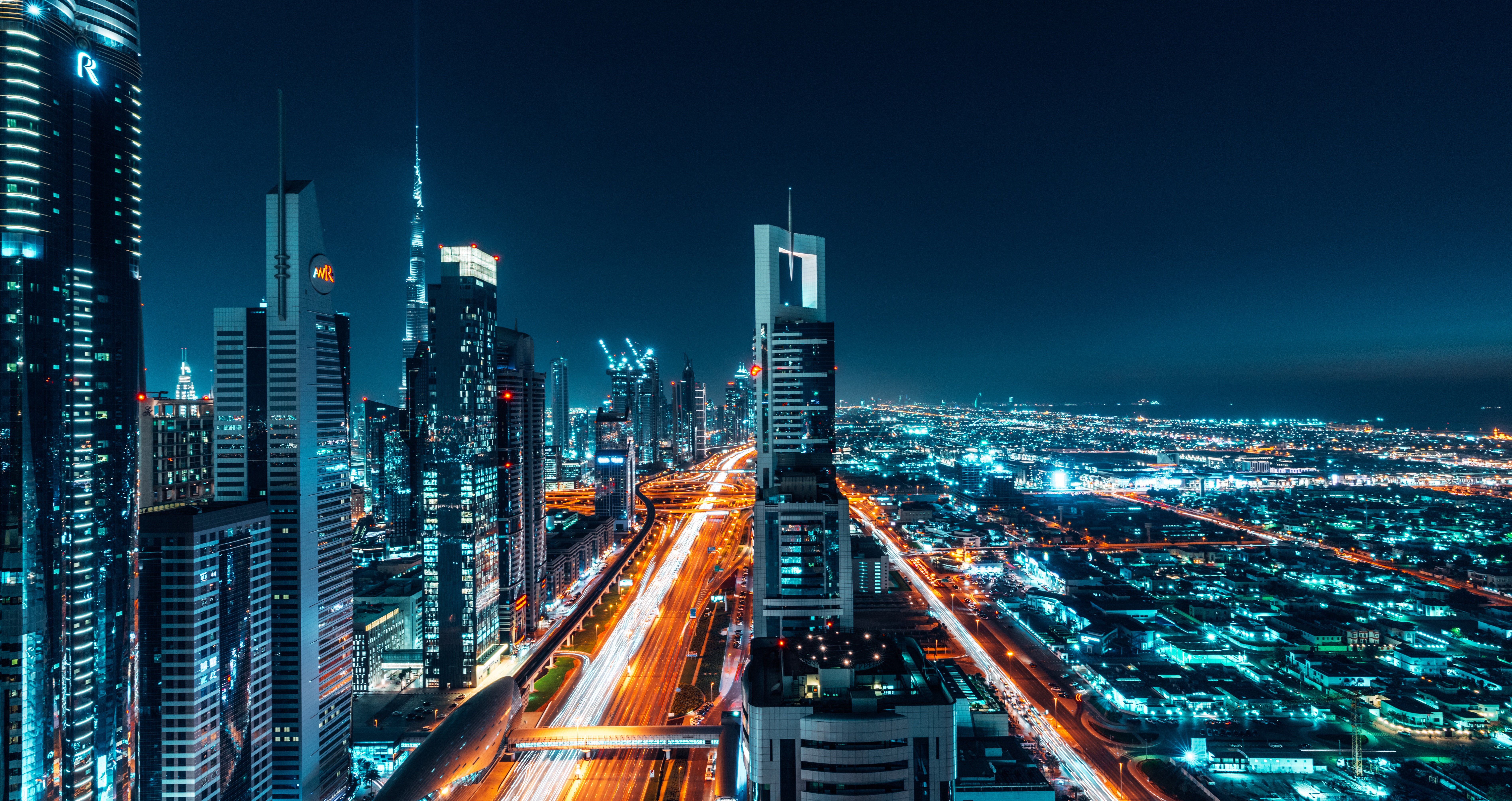 Wallpaper Dubai, Cityscape, Night, 4K, 8K, World, #12919