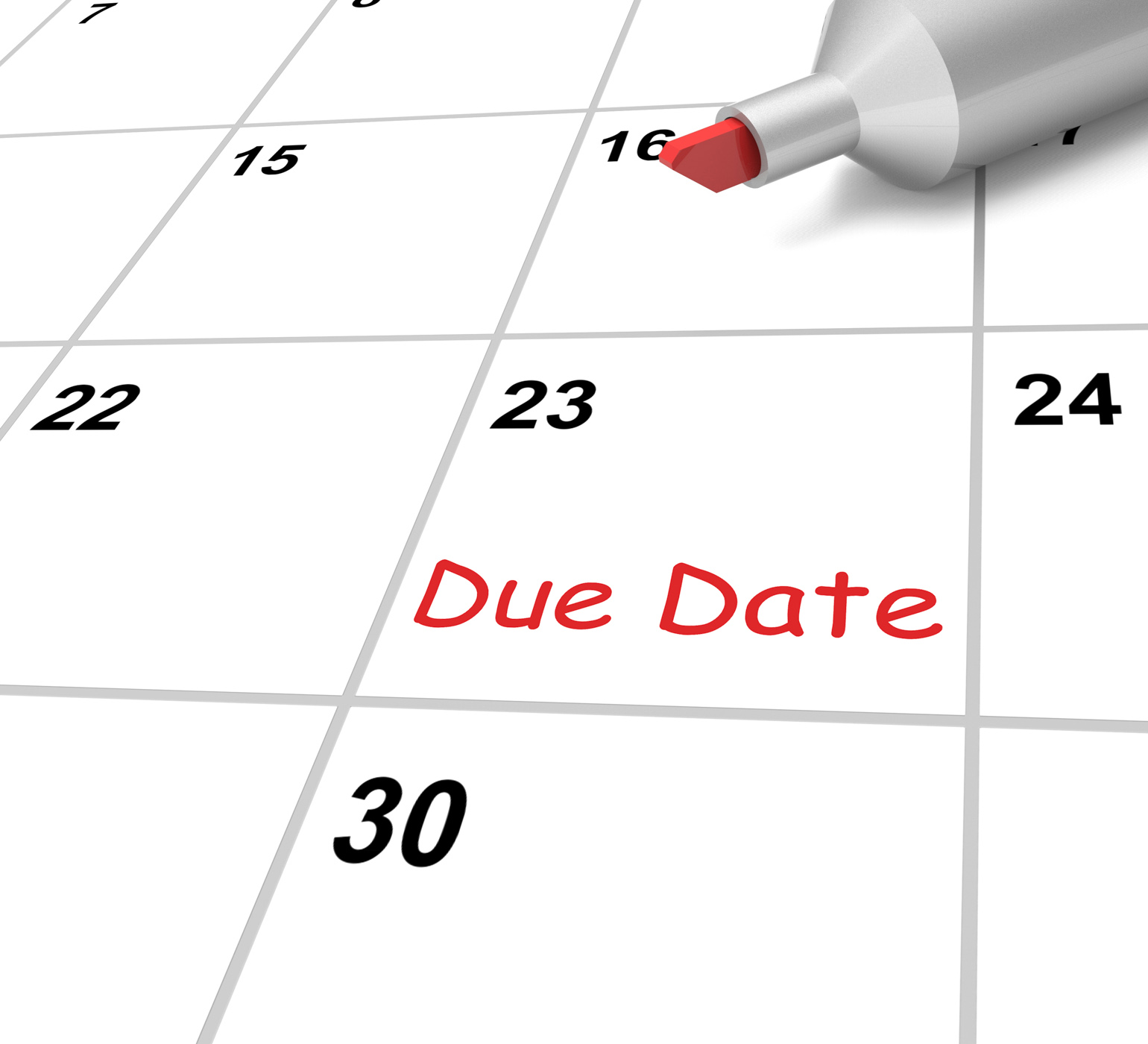Due date calendar means submission time frame photo