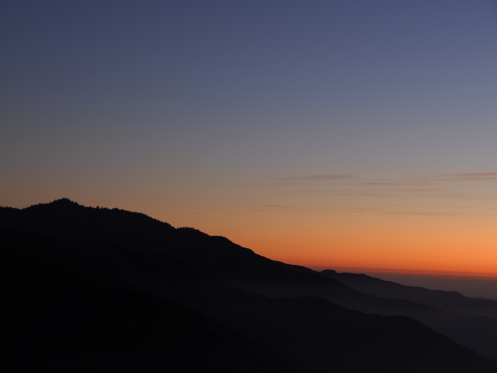 Dusk in sequoia national park (panoramic photo