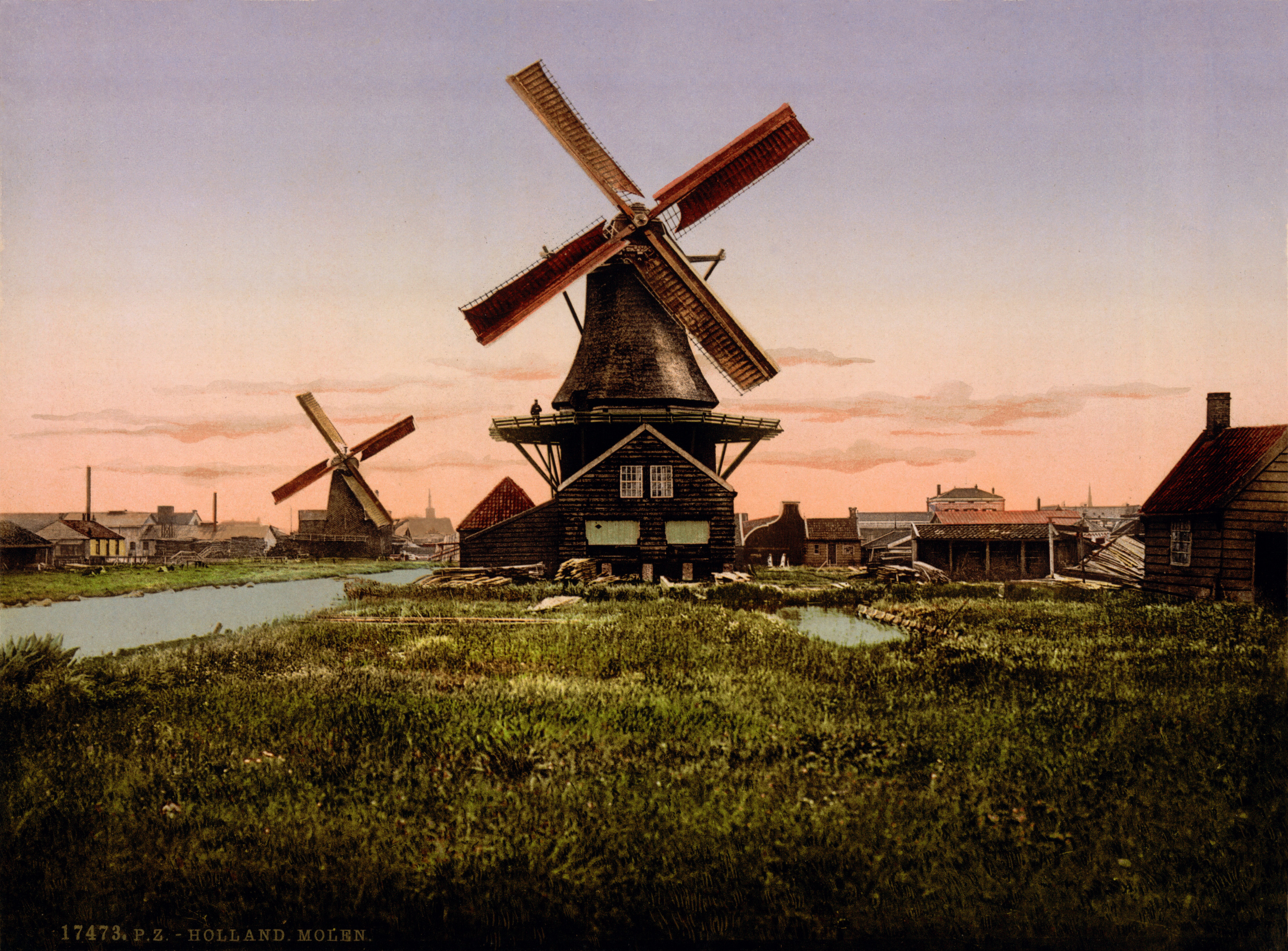 File:Dutch windmills, Holland, ca. 1905.jpg - Wikimedia Commons