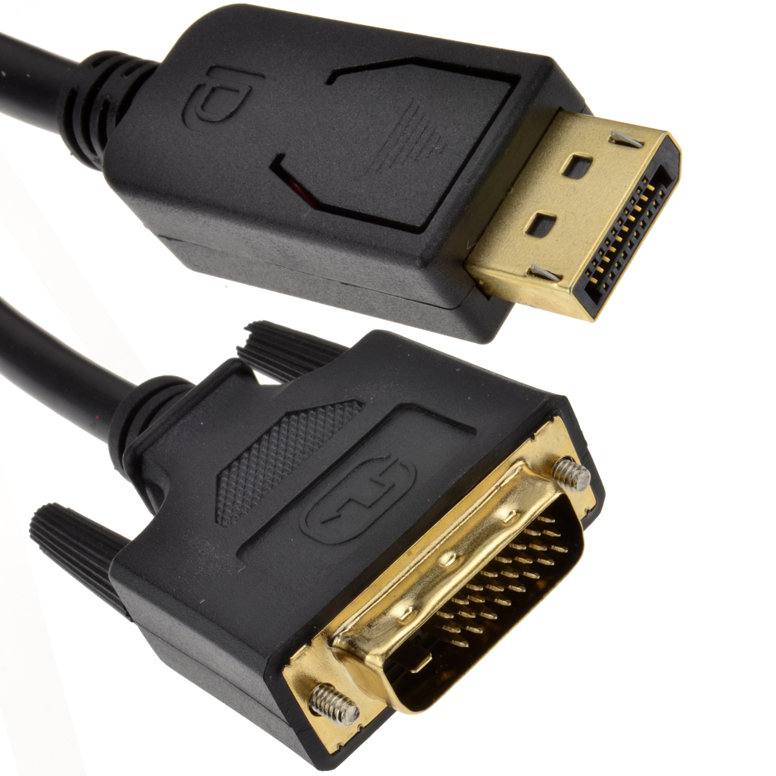 DisplayPort Plug to DVI-D 24+1 Male Plug Digital Video Cable GOLD 2m ...