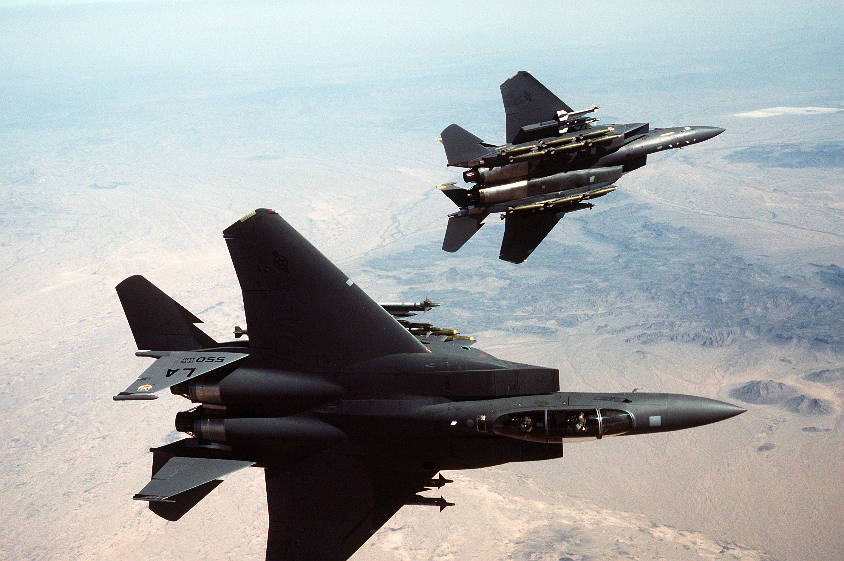 File:F-15 Eagle aircraft are put through maneuvers during a combat ...