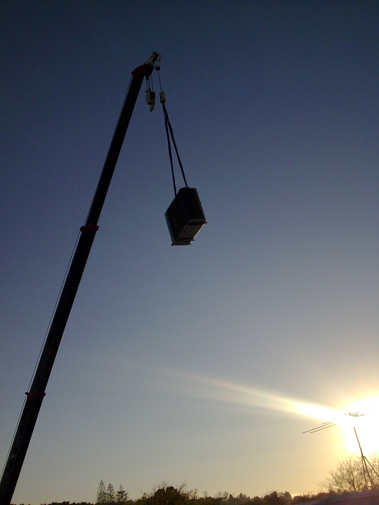 Early morning crane lift photo