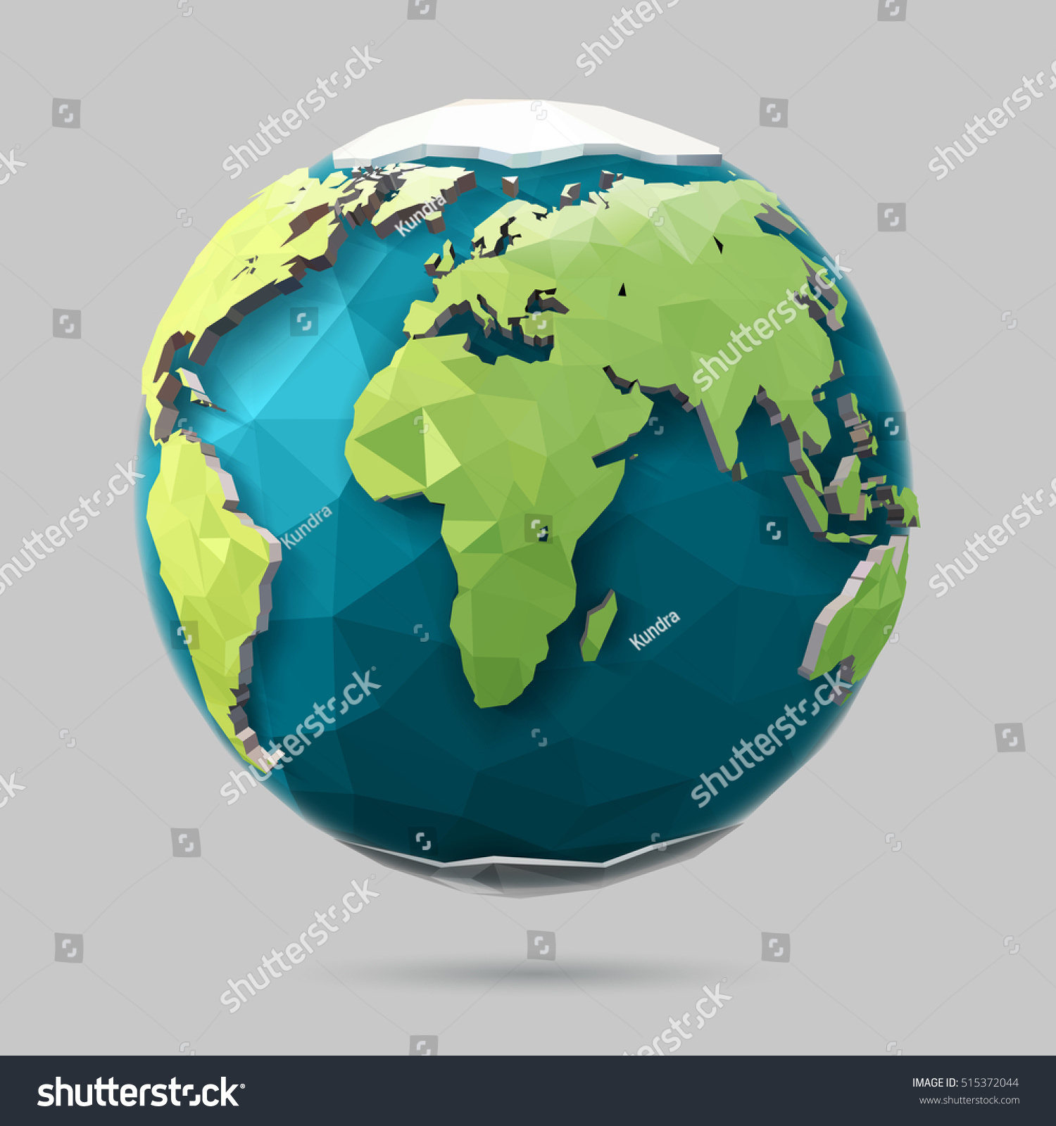 Vector Earth Globe Illustration Polygonal Planet Stock Photo (Photo ...