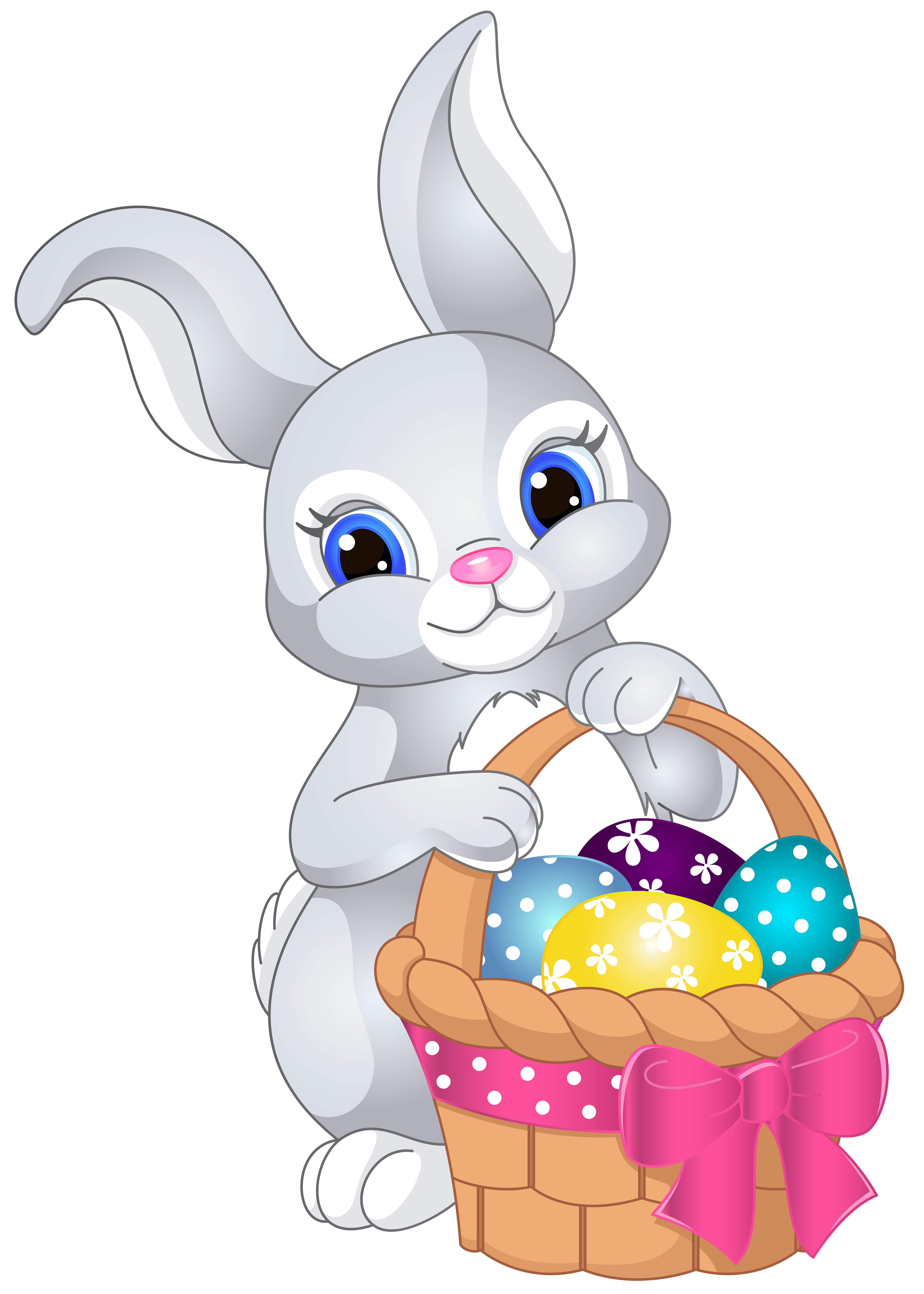 Easter Bunny with Egg Basket PNG Clip Art Image | Gallery ...