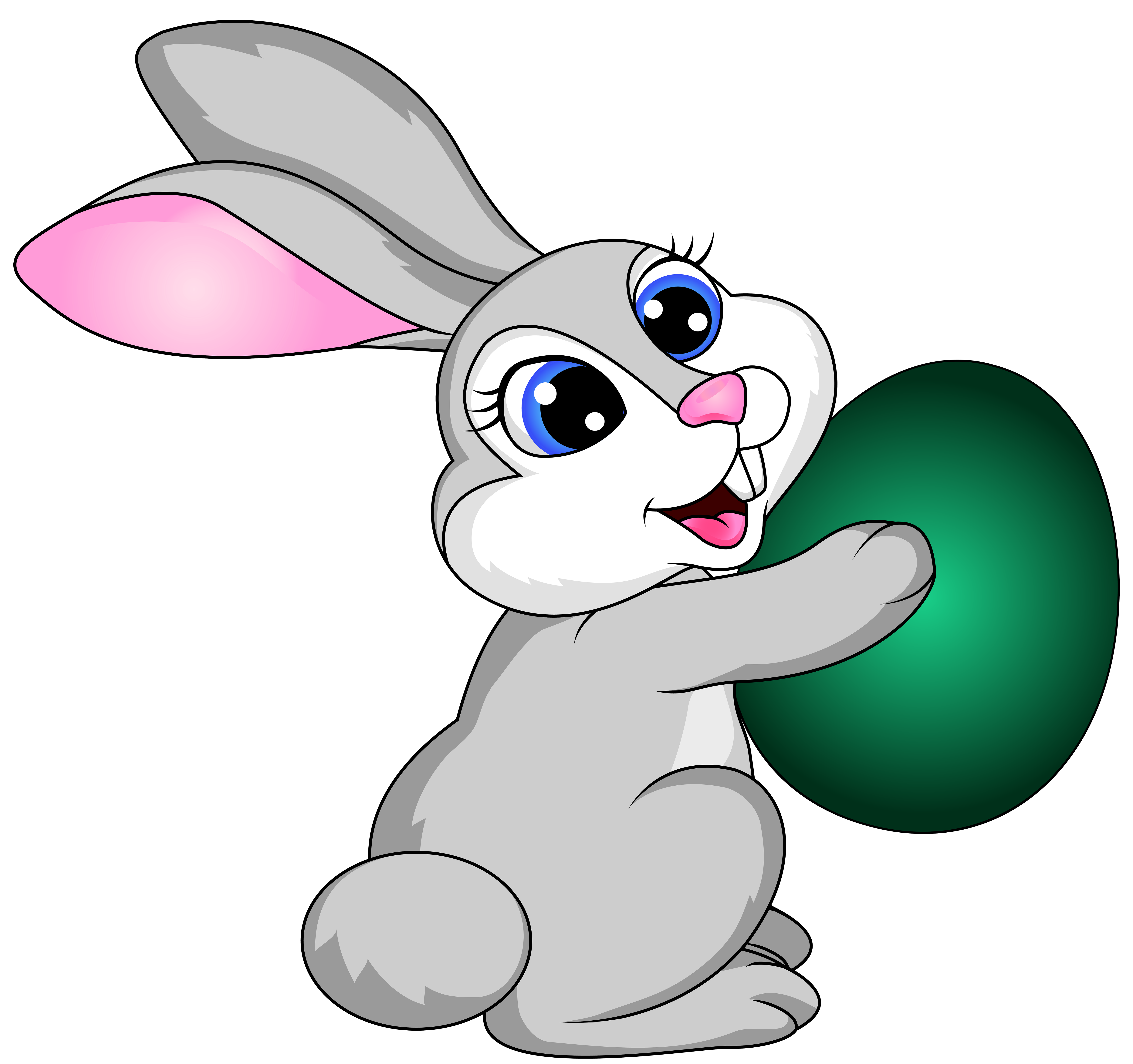 Easter Bunny with Egg Transparent PNG Clip Art Image | Gallery ...