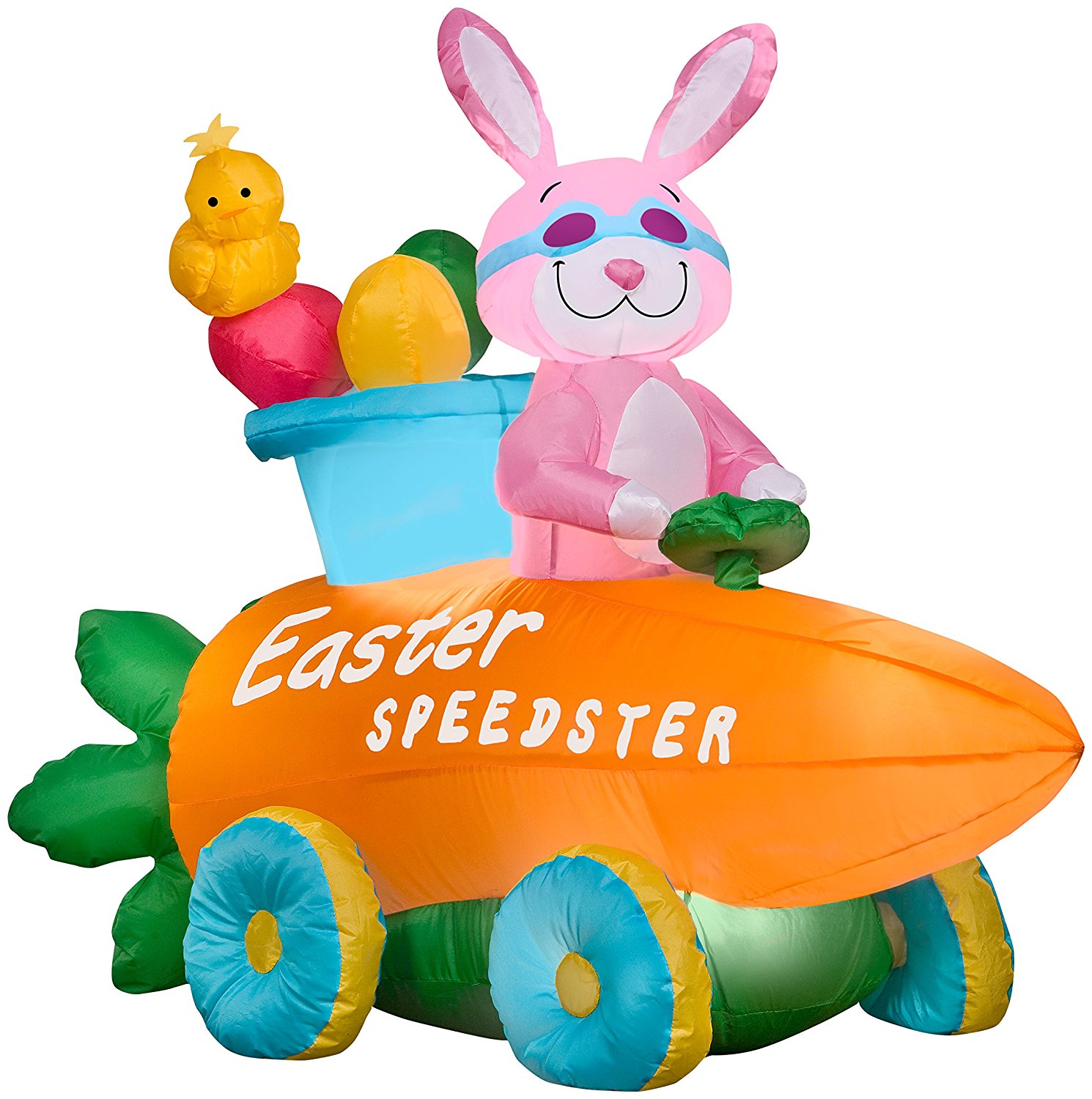 Amazon.com: Gemmy Airblown Inflatable Easter Bunny in Speedster ...