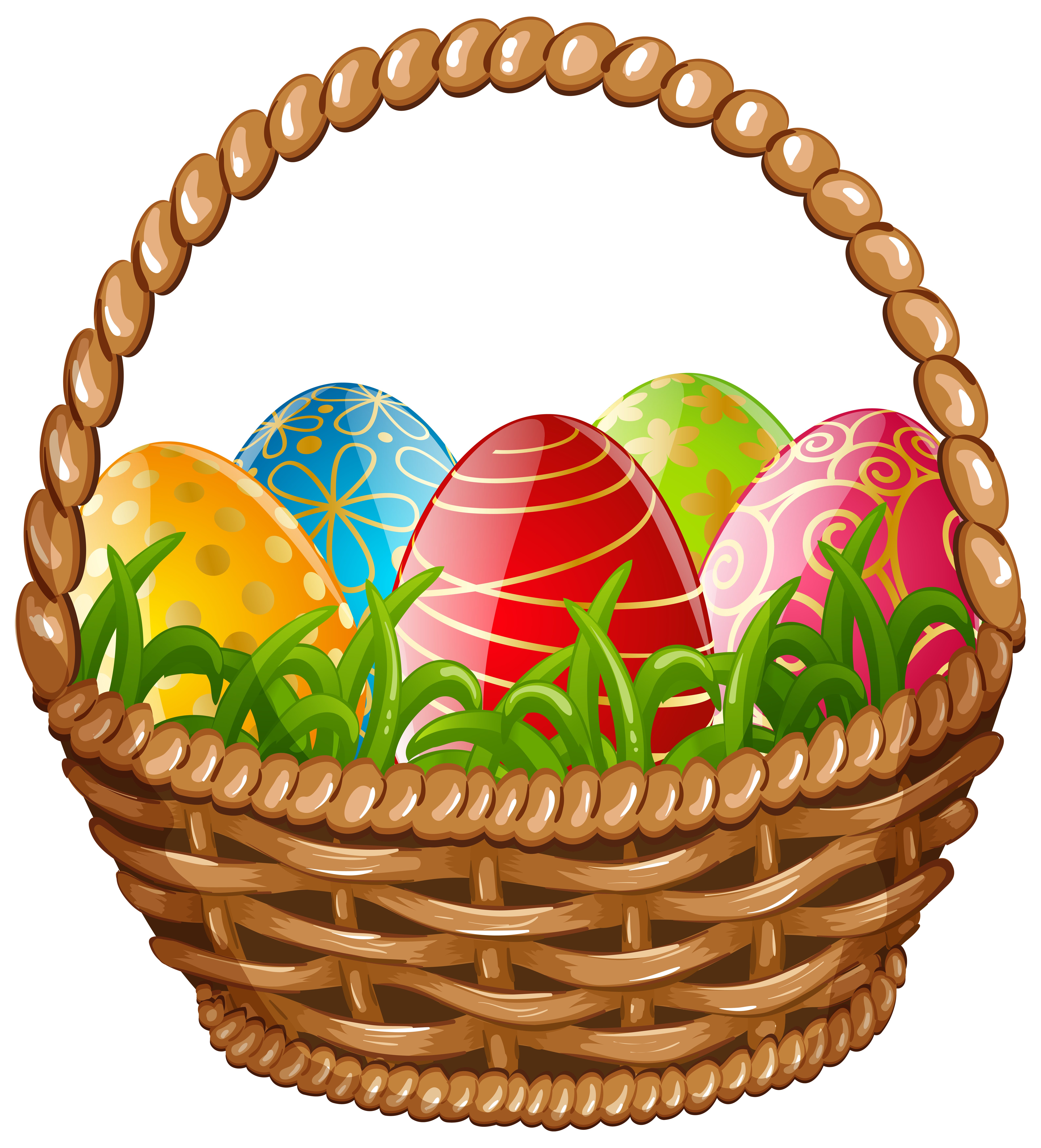 Easter Egg Basket PNG Clip Art Image | Gallery Yopriceville - High ...