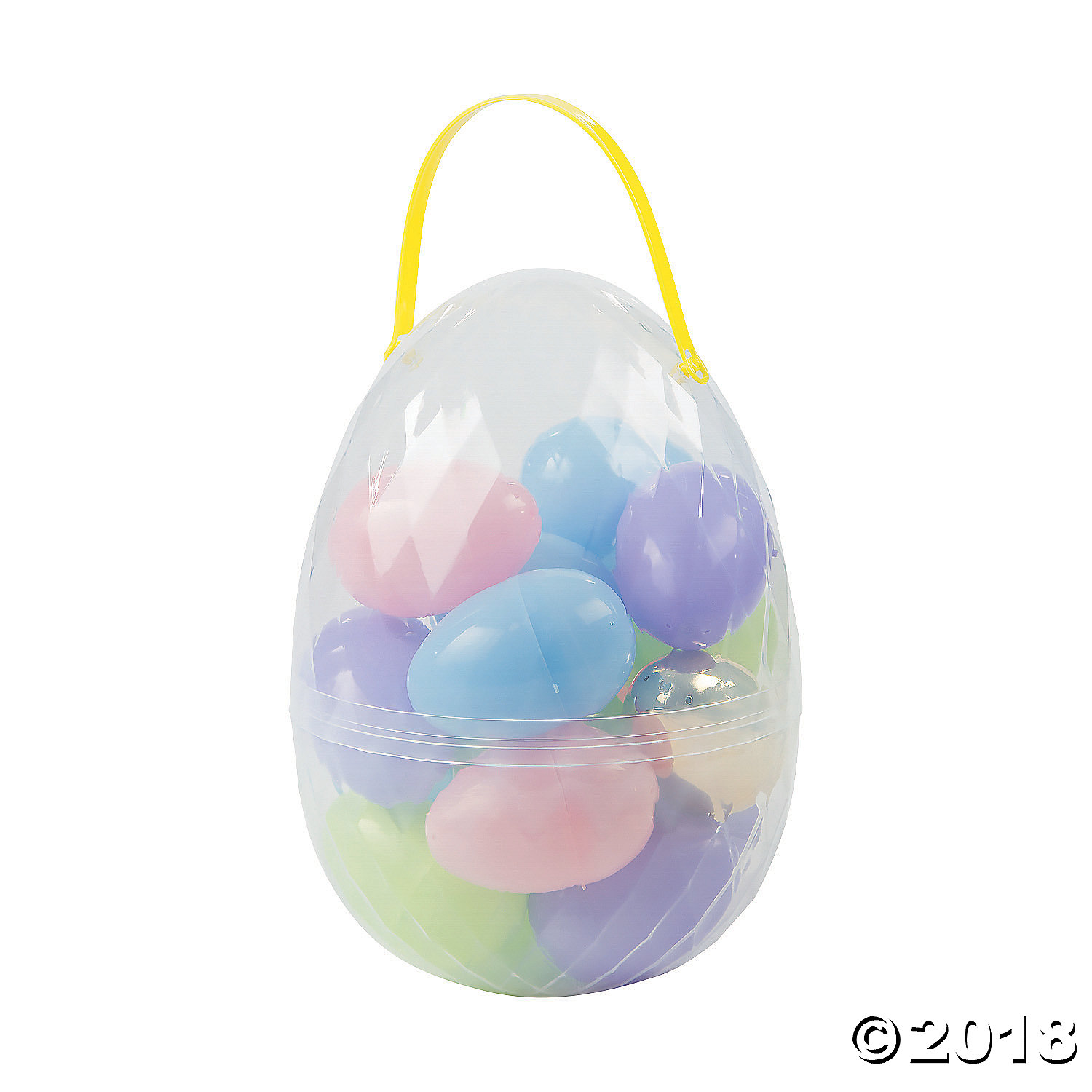 Large Egg Container with Easter Eggs - 18 Pc.