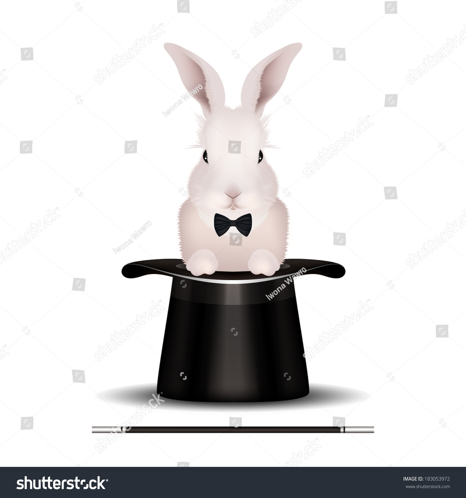 Easter Bunny Rabbit Magic Hat Isolated Stock Vector 183053972 ...