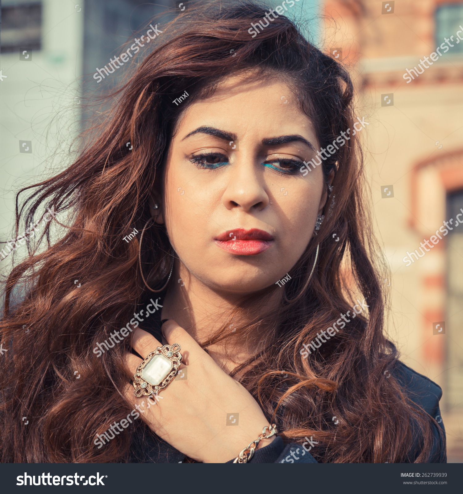 Beautiful Middle Eastern Girl Long Hair Stock Photo 262739939 ...